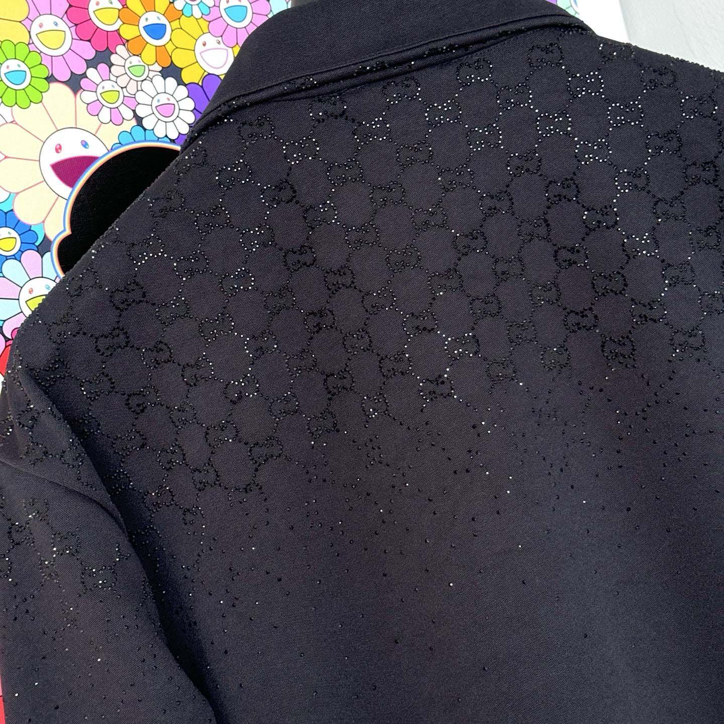 Gucci Technical Jersey Zip Jacket With Crystals - DesignerGu