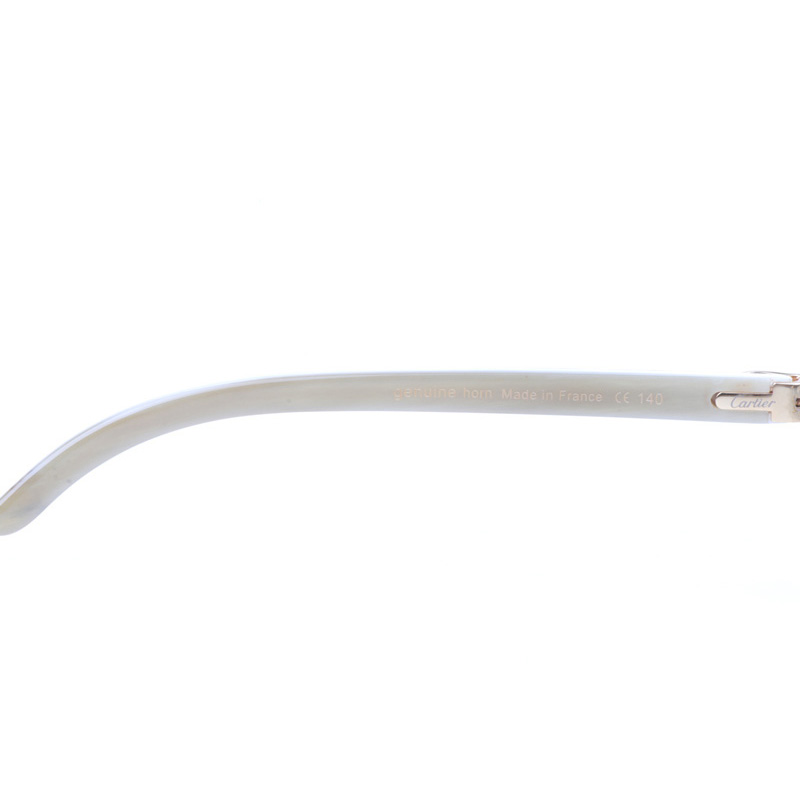 Cartier CT 4189706 Shell Mix White Buffalo Sunglasses In Gold Gradient Grey - DesignerGu