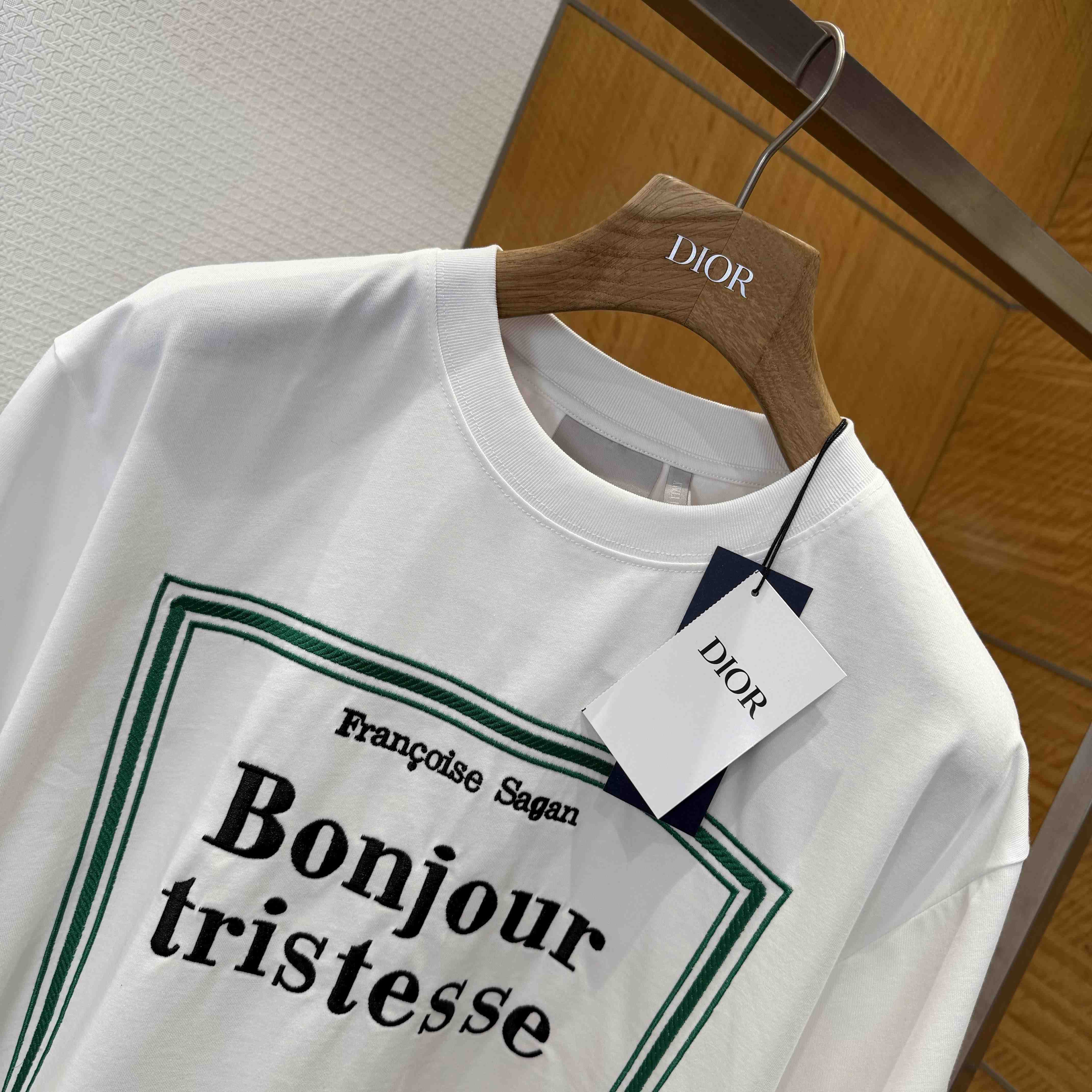 Dior T-Shirt with Book Cover Embroidery - DesignerGu