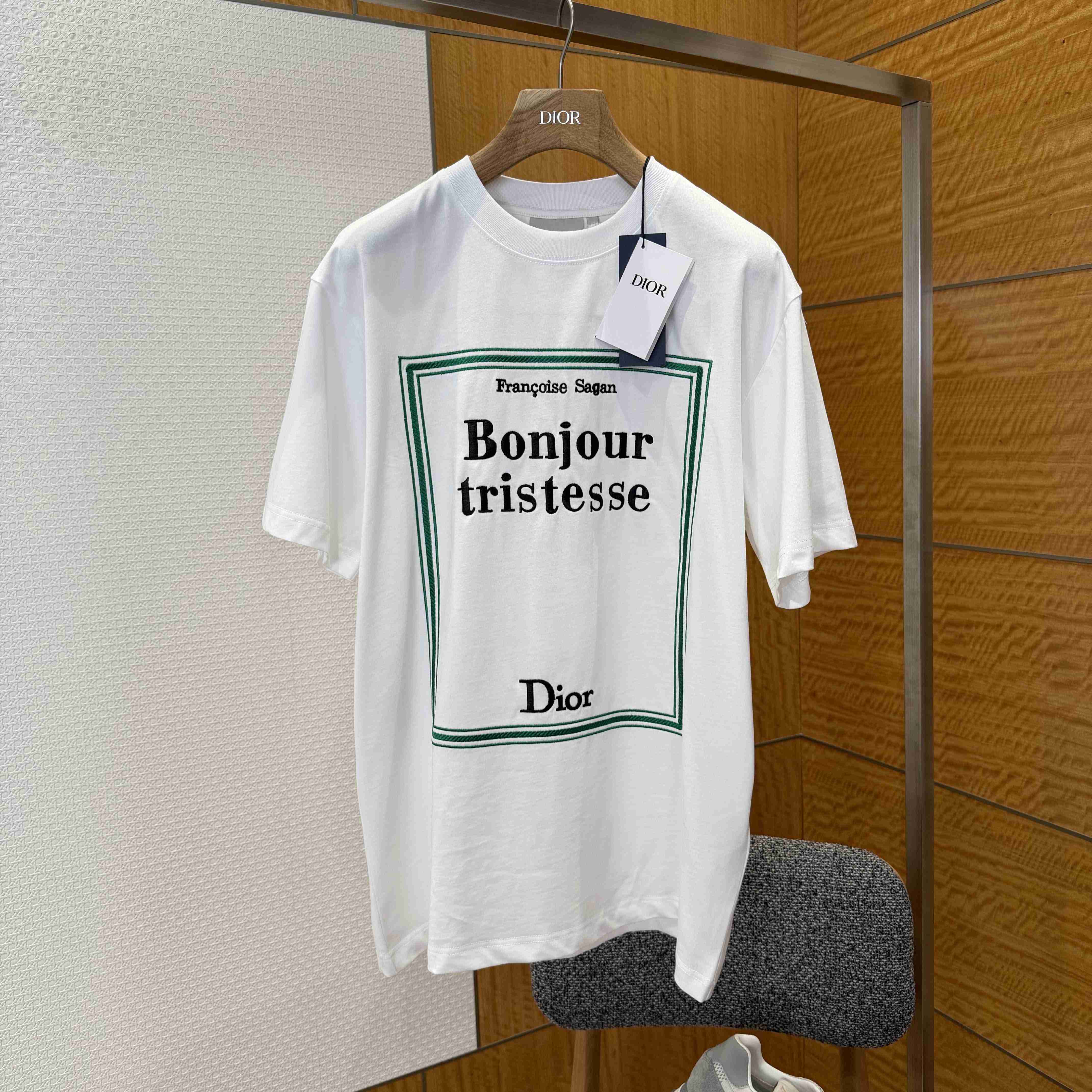 Dior T-Shirt with Book Cover Embroidery - DesignerGu