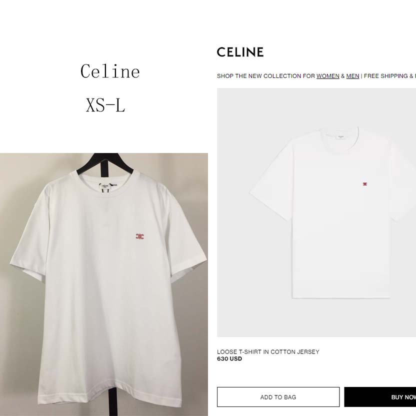 Celine Loose T-shirt In Cotton Jersey - DesignerGu