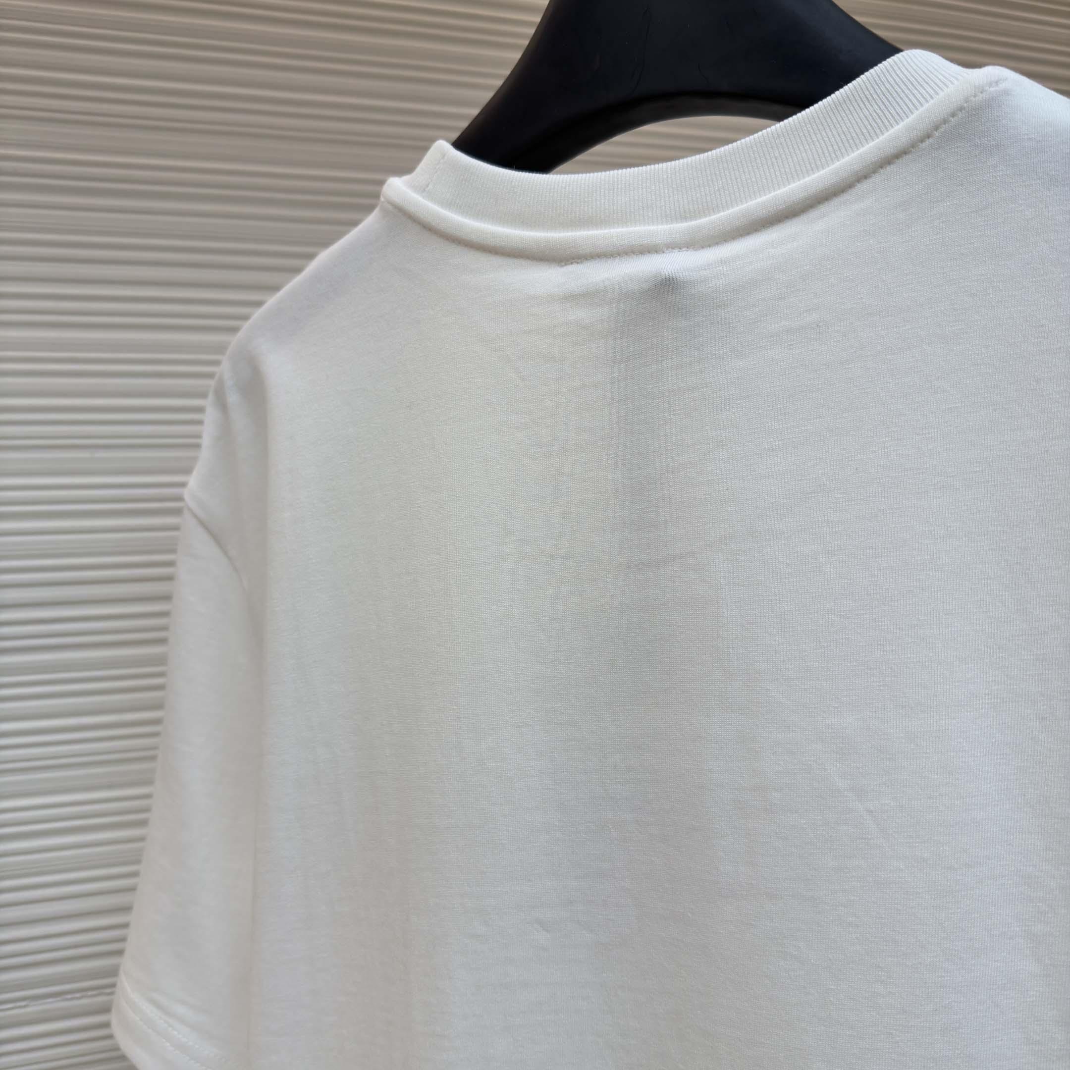 Moncler Embroidered Tricolor Logo Cotton T-Shirt - DesignerGu