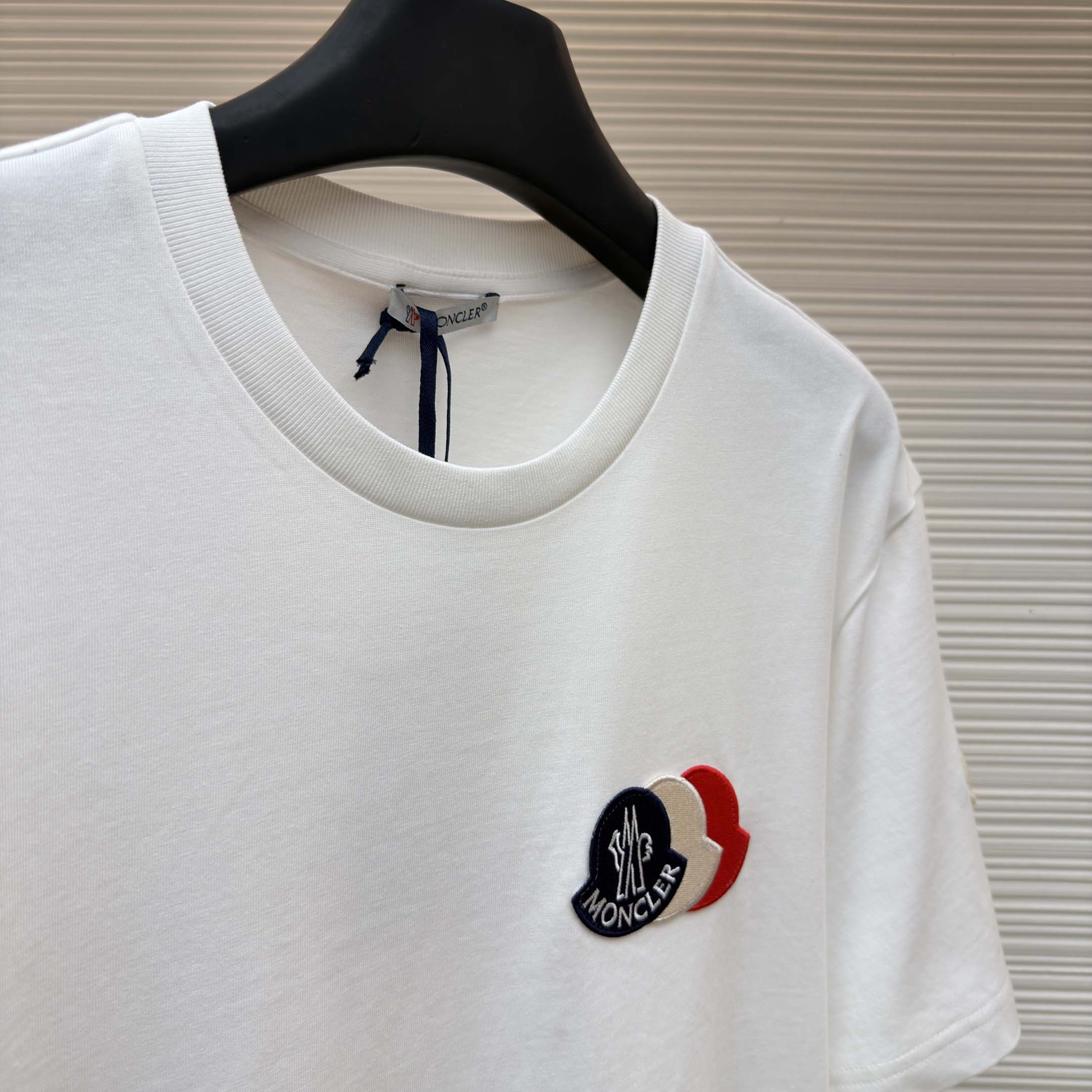 Moncler Embroidered Tricolor Logo Cotton T-Shirt - DesignerGu