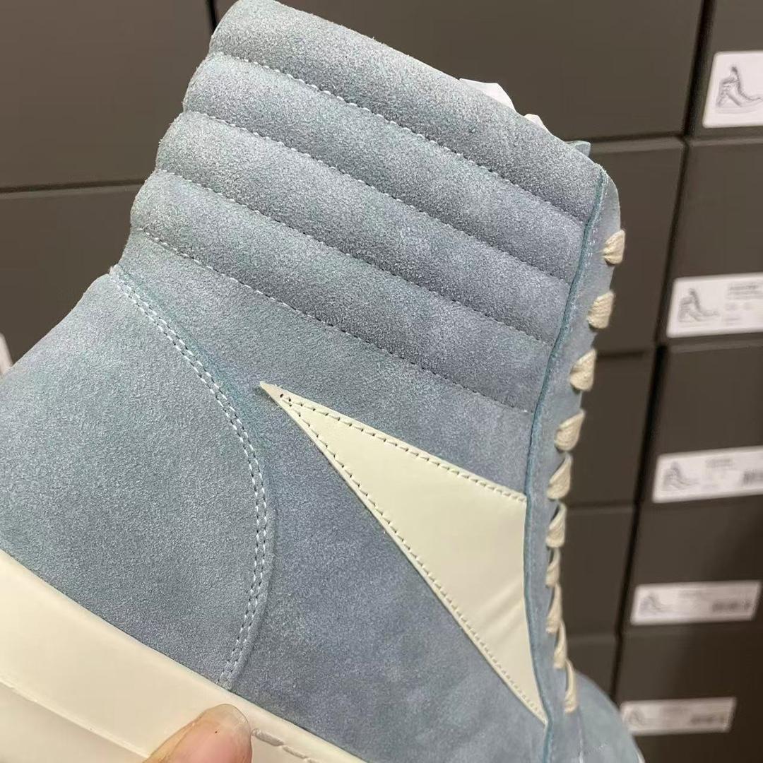 Rick Owens Blue Porterville High Vintage Sneakers - DesignerGu