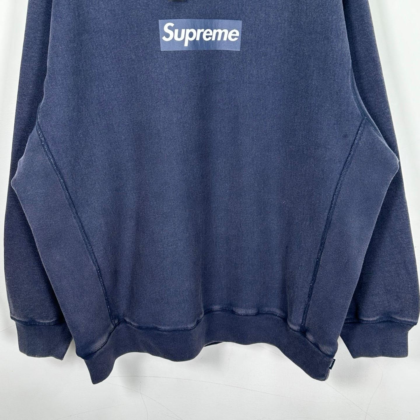 Supreme 25SS Wash Box Logo Crewneck 'Blue' - DesignerGu