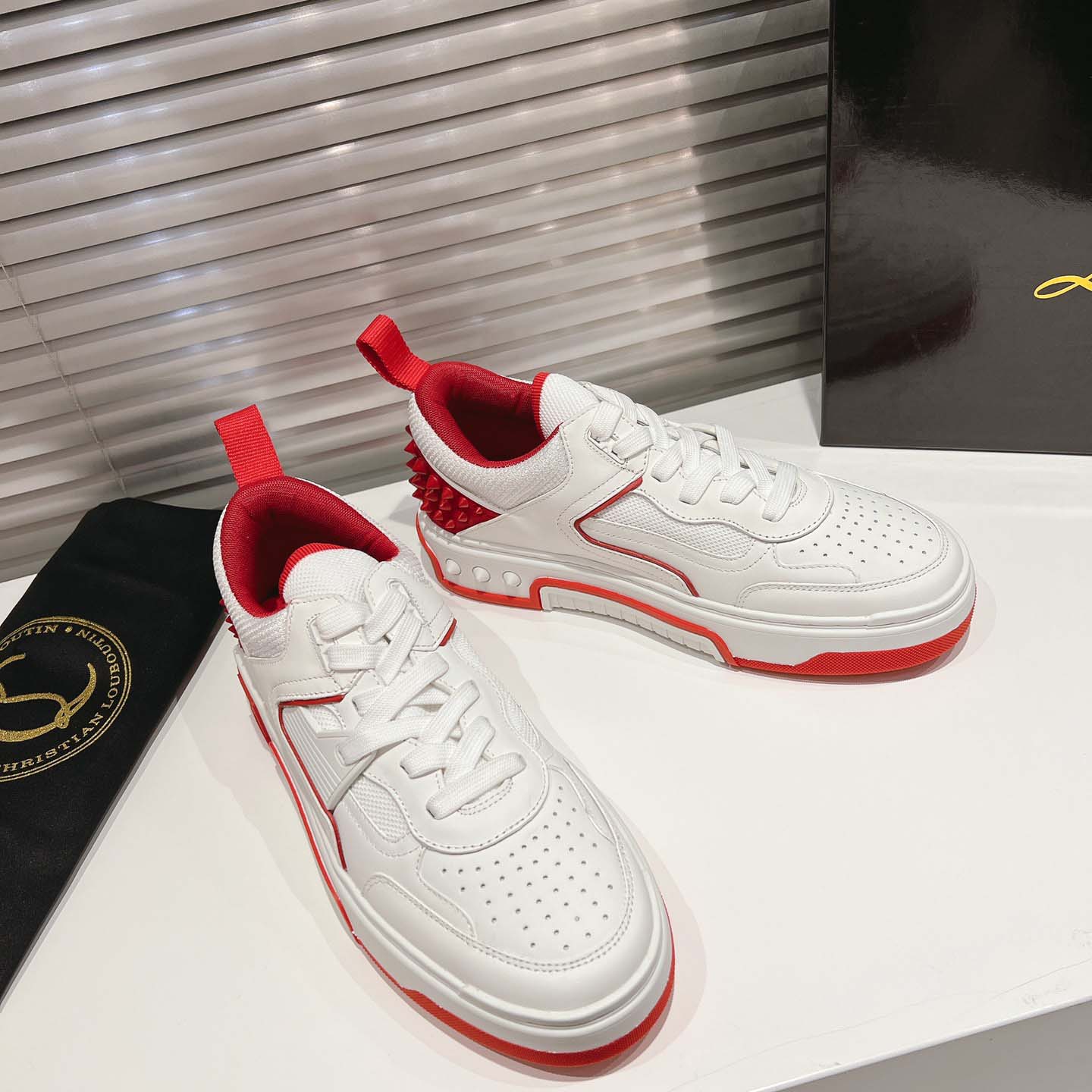 Christian Louboutin Astroloubi Leather Sneakers - DesignerGu