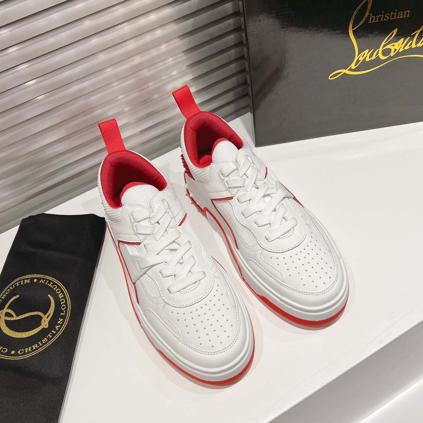Christian Louboutin Astroloubi Leather Sneakers - DesignerGu