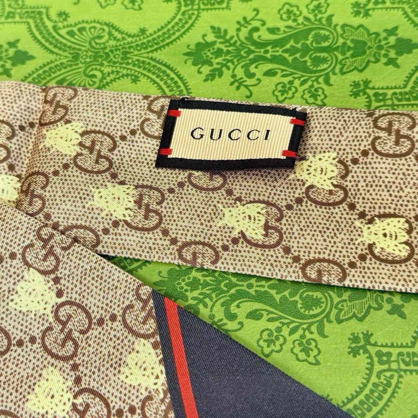 Gucci GG Jacquard Silk Scarf 6x90cm - DesignerGu