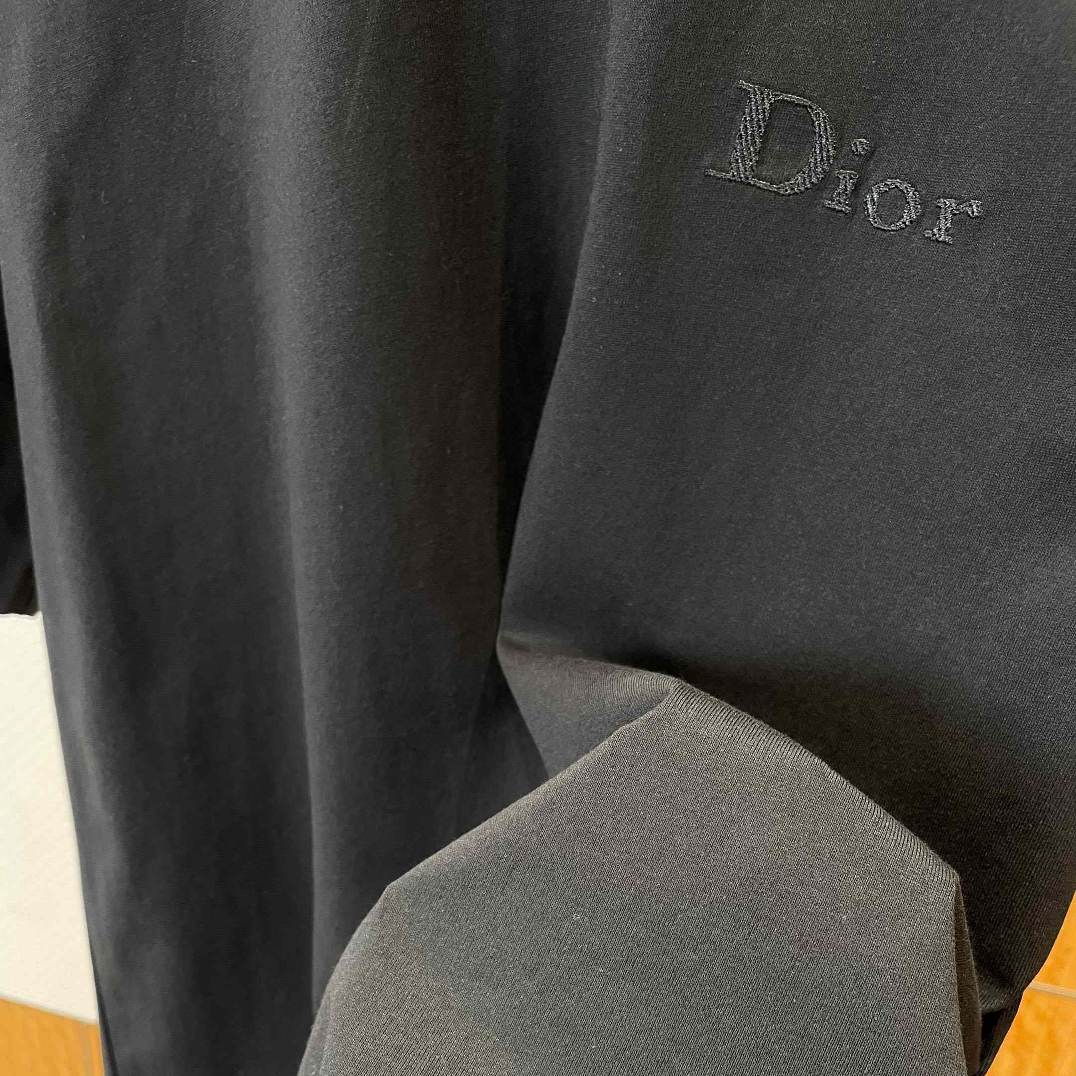 Dior T-Shirt with Dior Embroidery Black - DesignerGu
