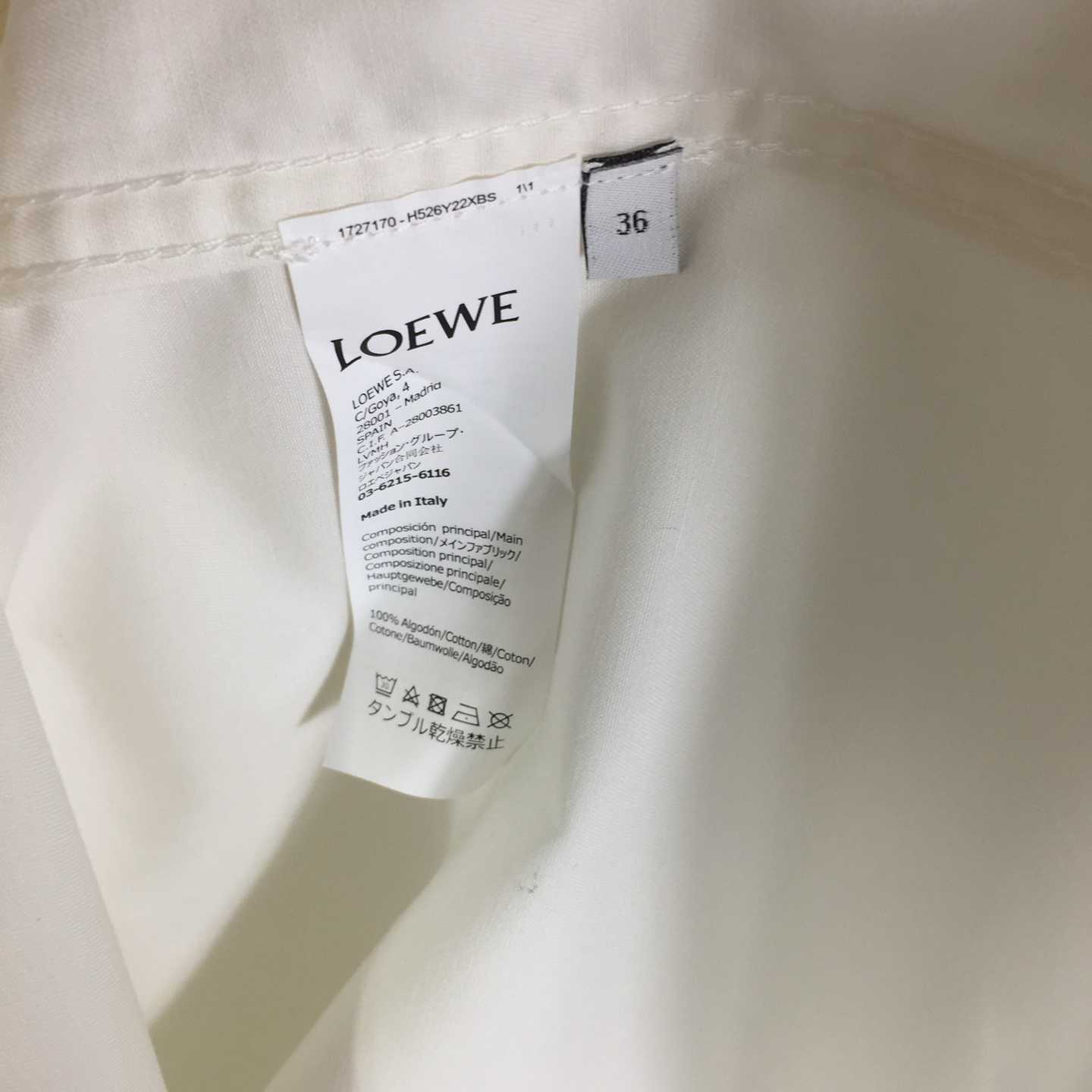 Loewe Embossed Logo Shirt - White - DesignerGu