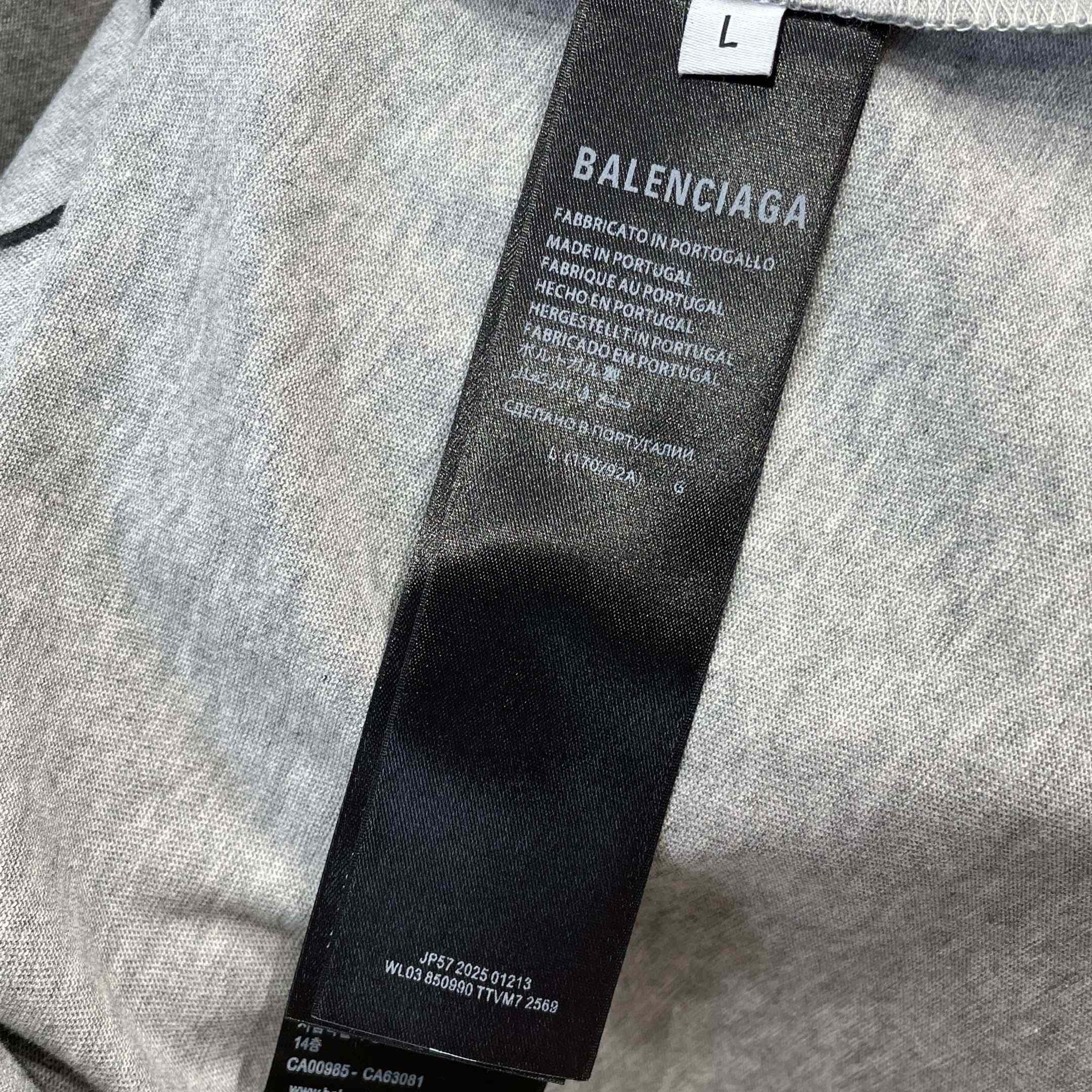 Balenciaga Cursive T-Shirt Medium Fit in Light Heather Grey - DesignerGu