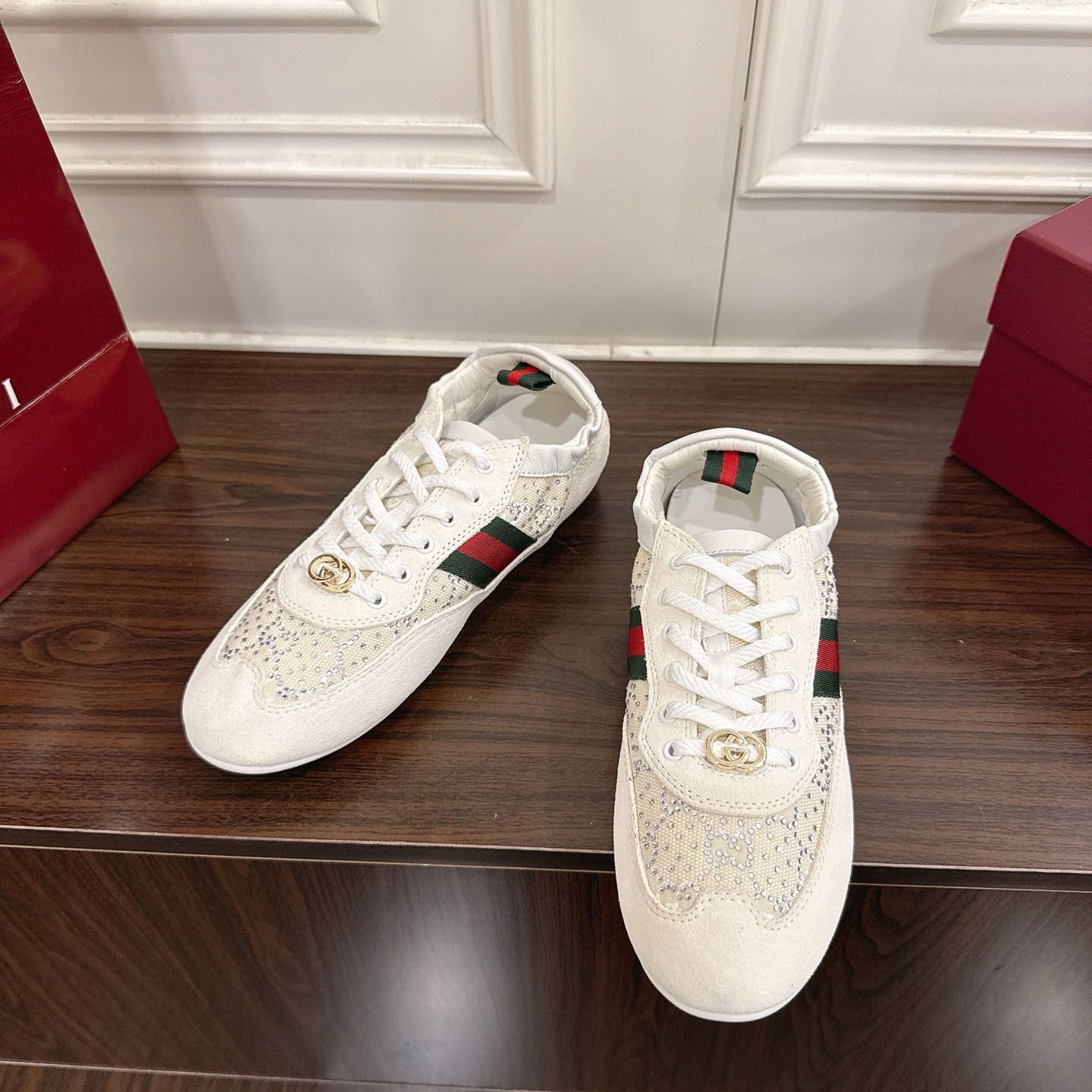 Gucci Women's Gucci Shift GG Crystal Sneaker - DesignerGu