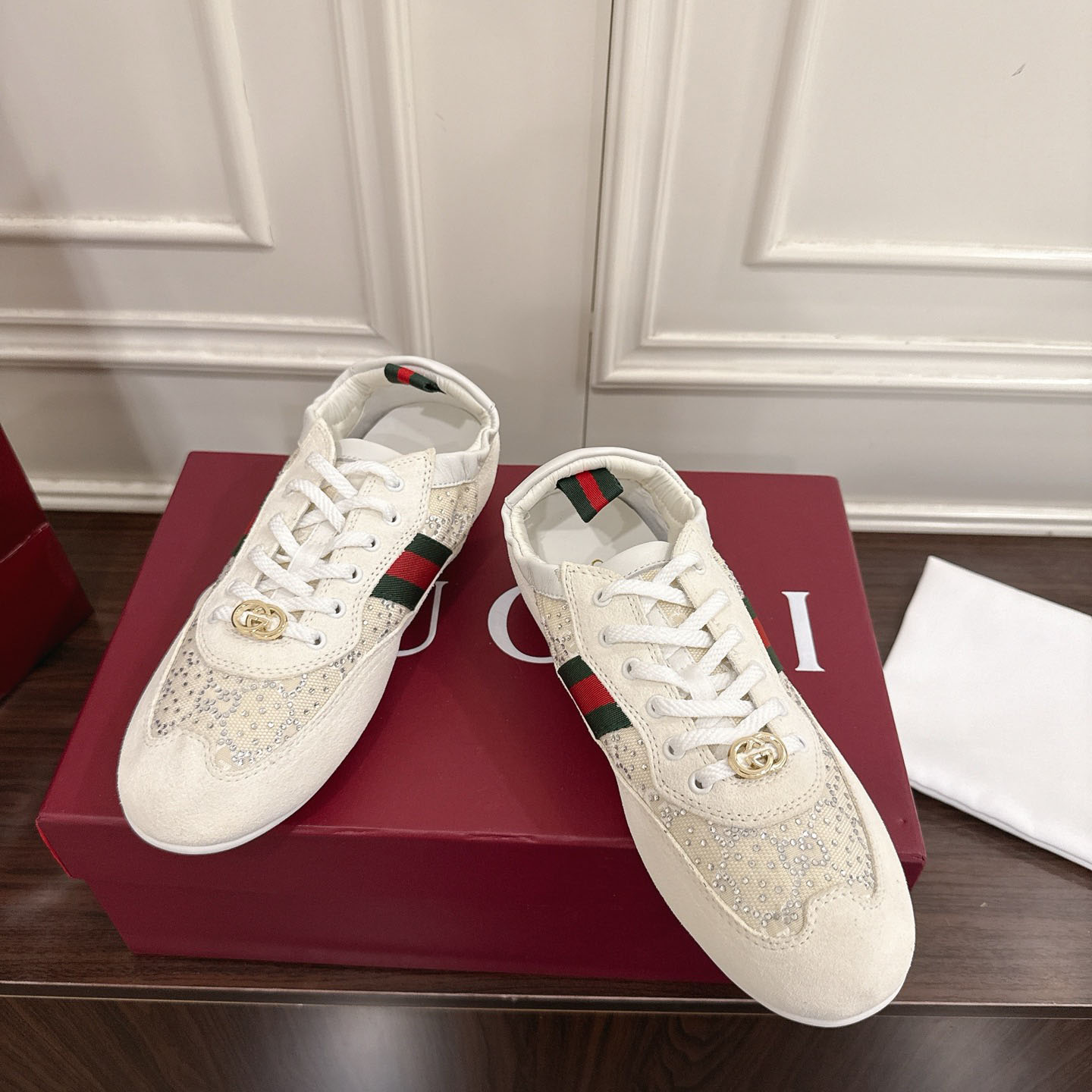 Gucci Women's Gucci Shift GG Crystal Sneaker - DesignerGu
