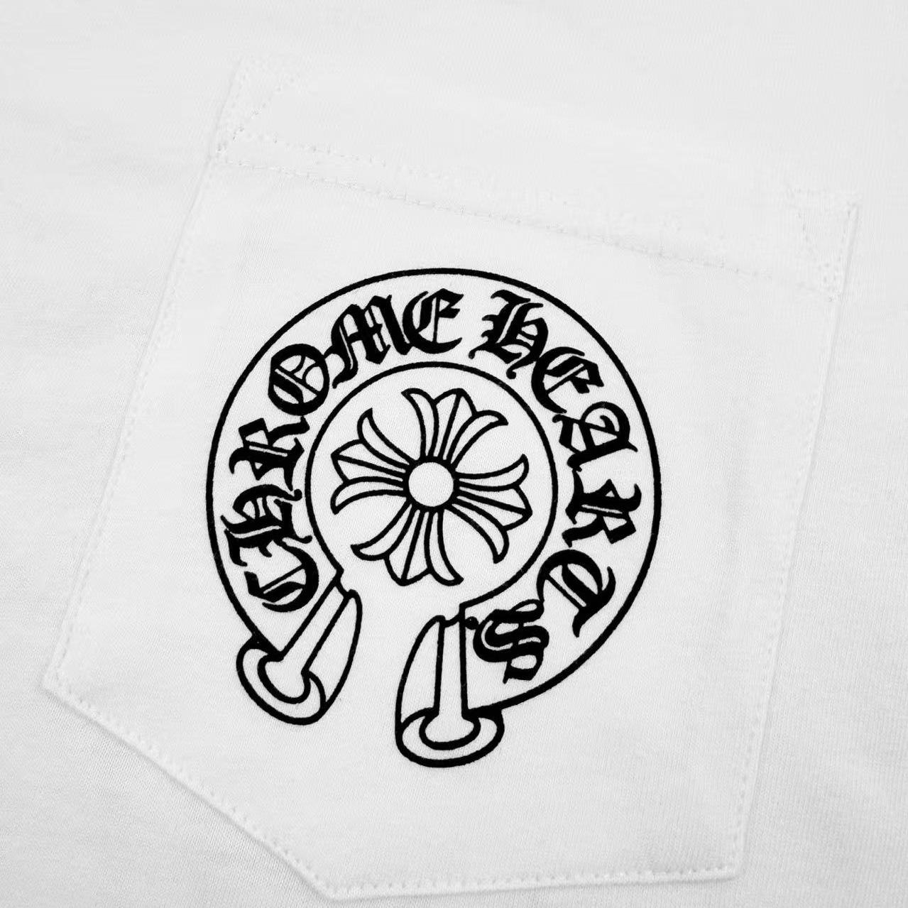 Chrome Hearts Las Vegas Exclusive Horseshoe Logo Pocket T-Shirt 'White' - DesignerGu