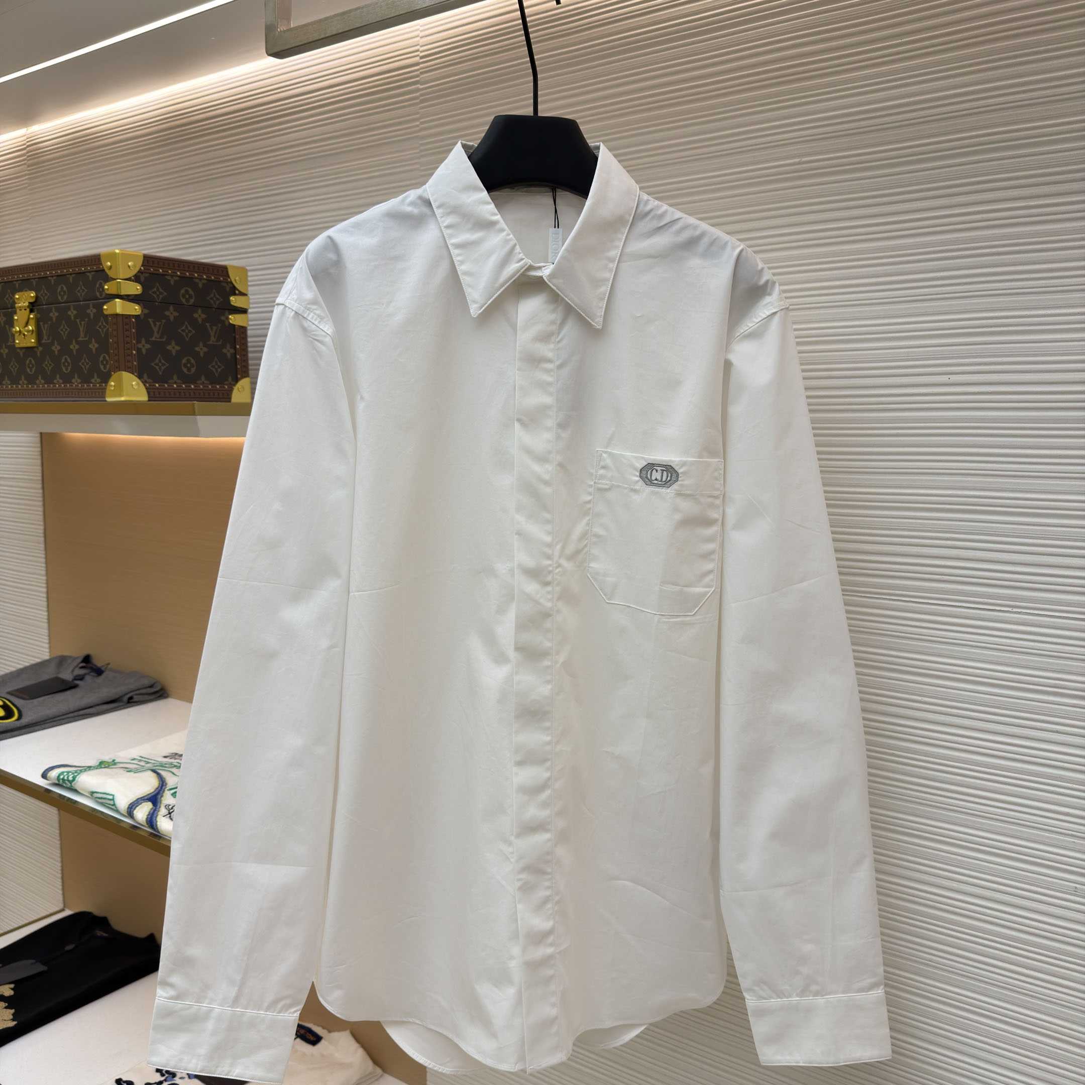 Dior Shirt with CD Box Embroidery - DesignerGu