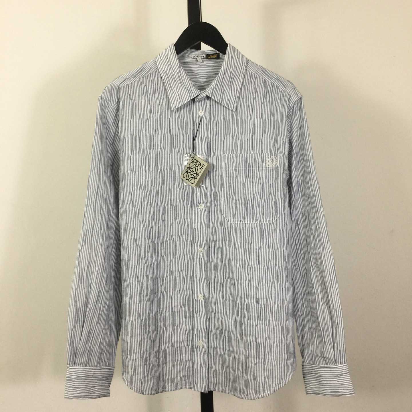 Loewe Striped Long-Sleeve Shirt 'Blue/White' - DesignerGu