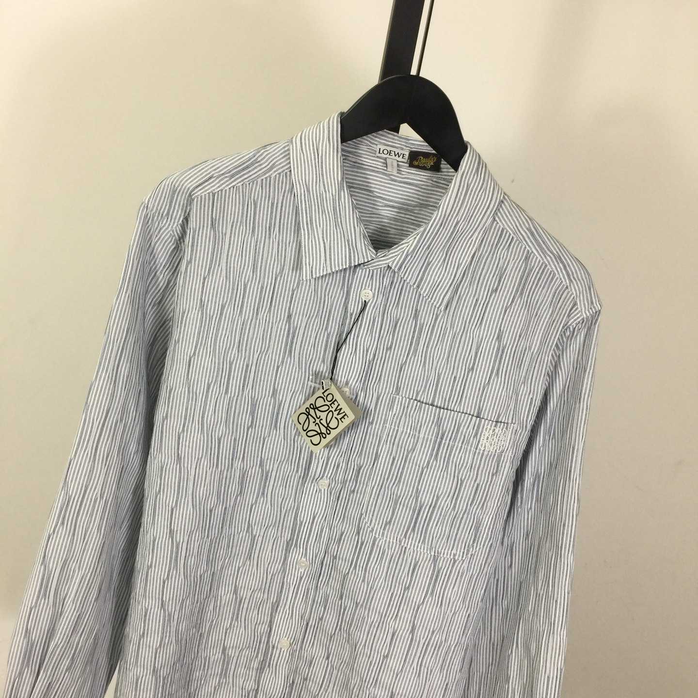 Loewe Striped Long-Sleeve Shirt 'Blue/White' - DesignerGu