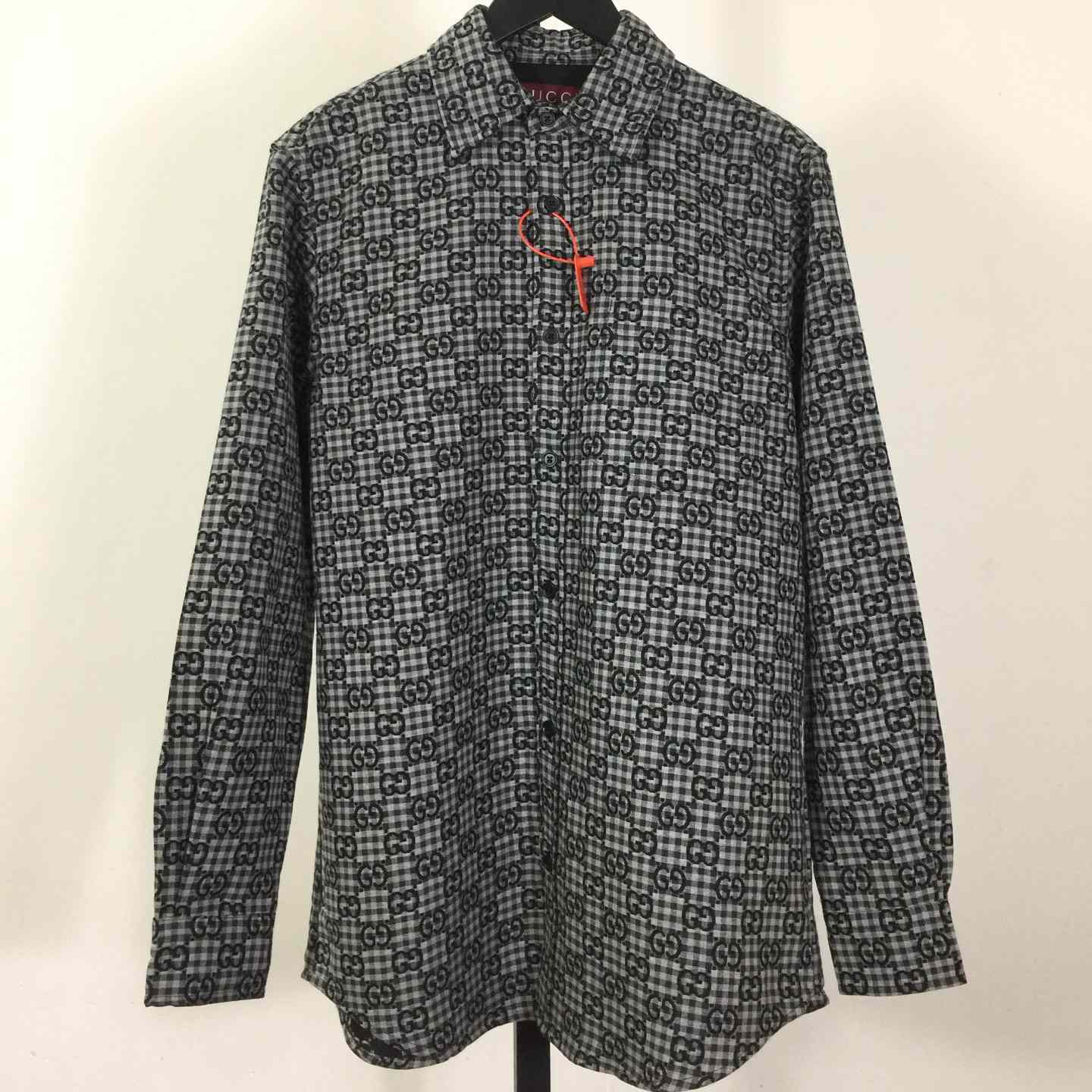 Gucci GG Gingham Cotton Wool Jacquard Shirt - DesignerGu