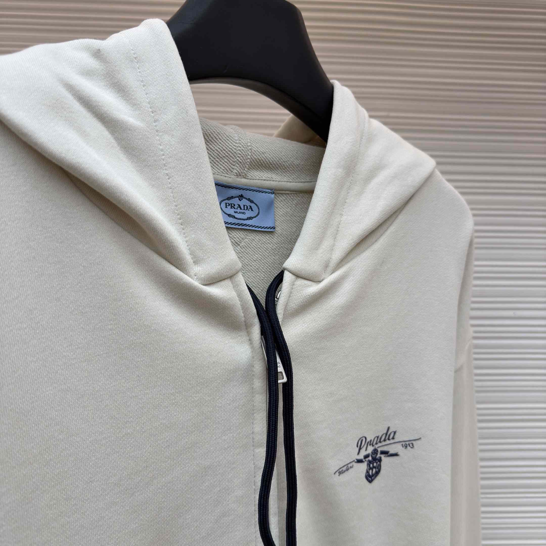 Prada   Cotton Fleece Zipper Hoodie - DesignerGu