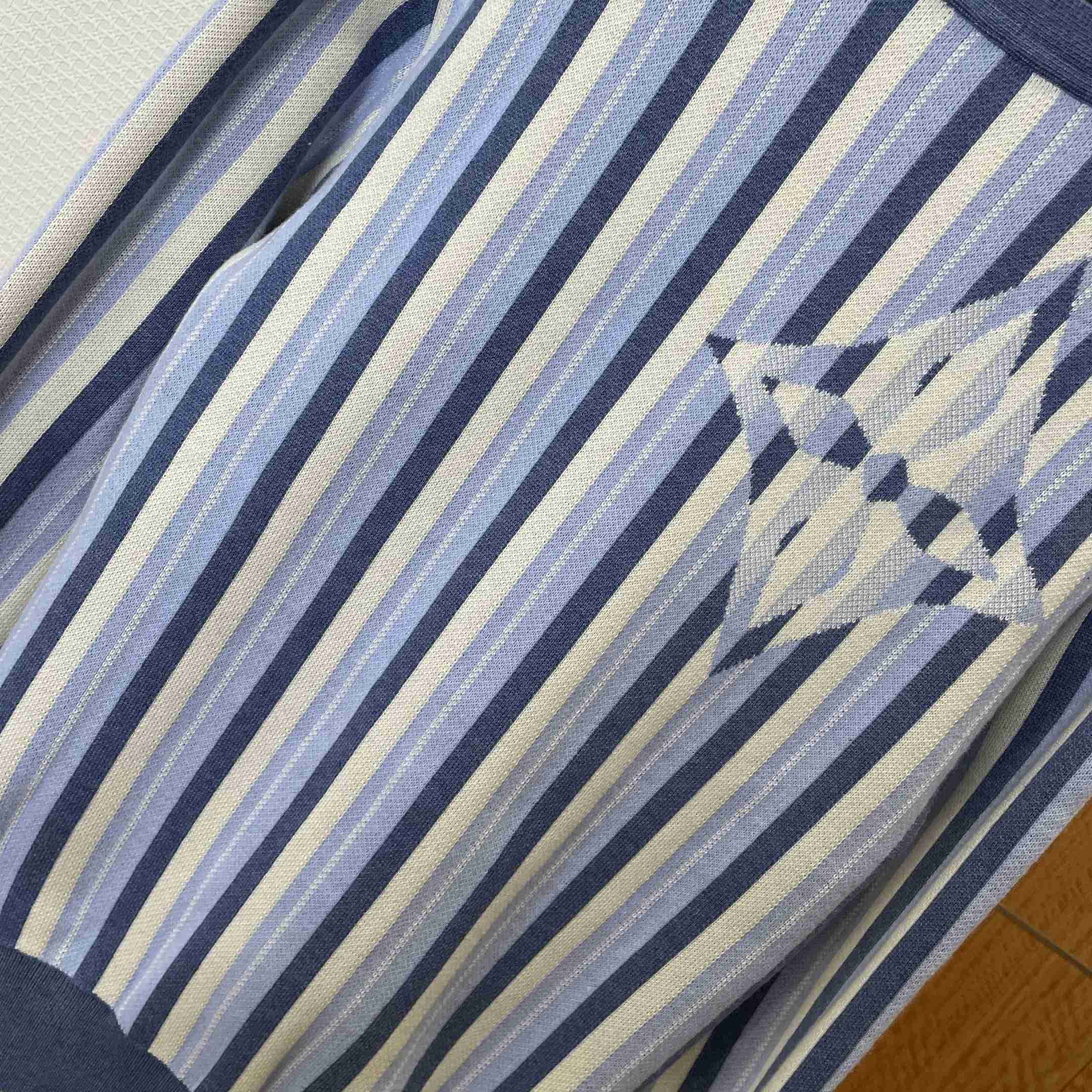 Louis Vuitton Striped Jacquard Cardigan 1AJUHI - DesignerGu