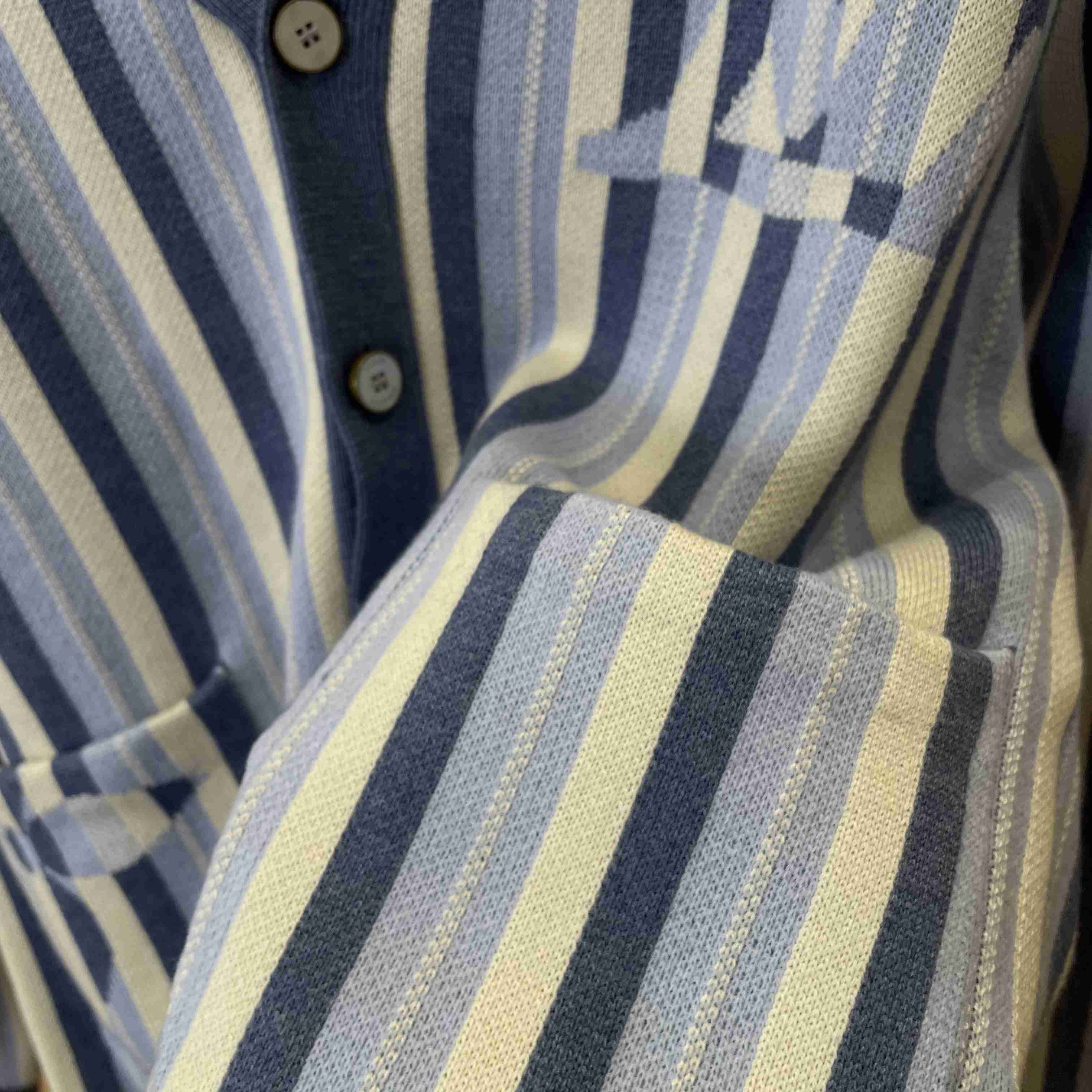 Louis Vuitton Striped Jacquard Cardigan 1AJUHI - DesignerGu