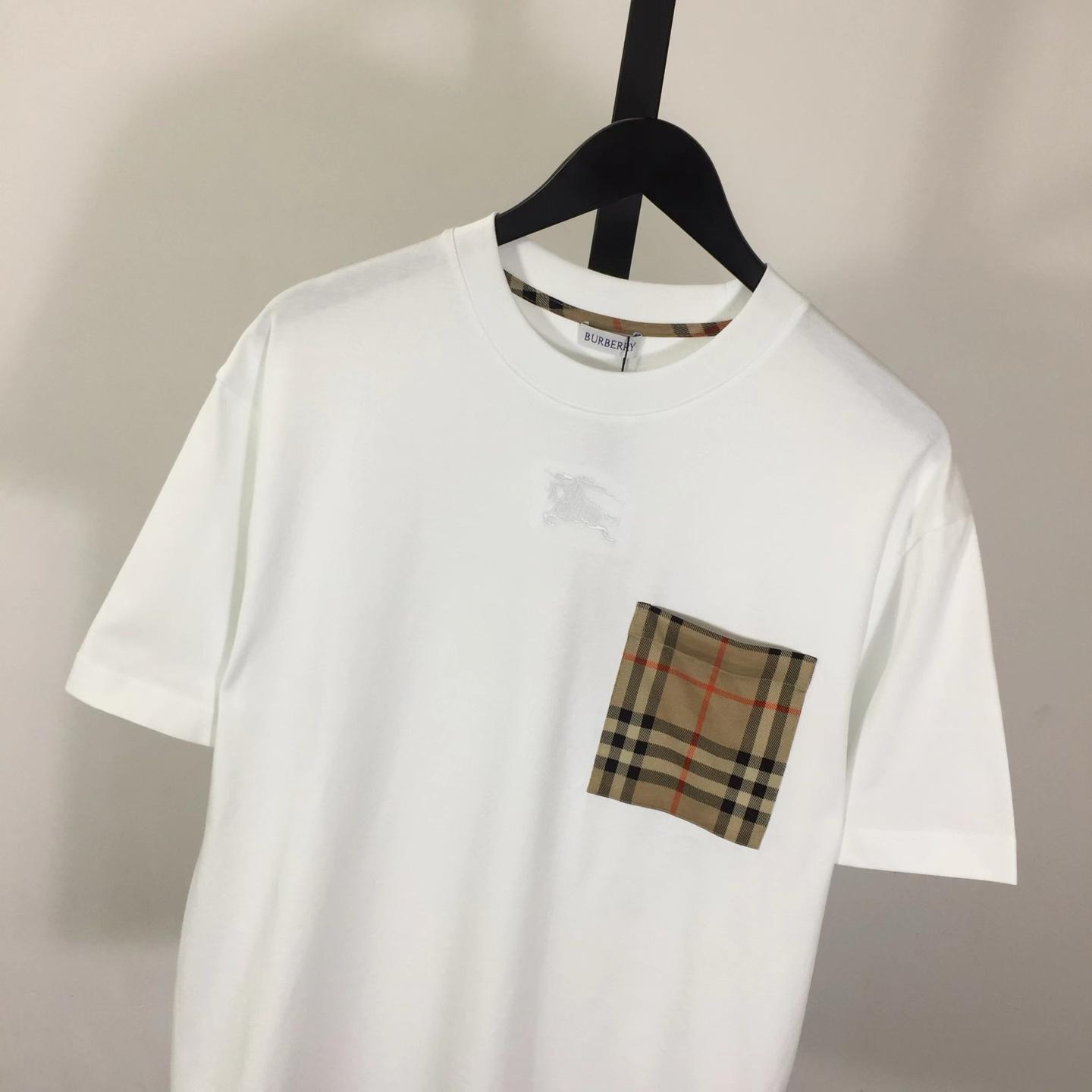 Burberry Check Pocket Cotton T-shirt - DesignerGu