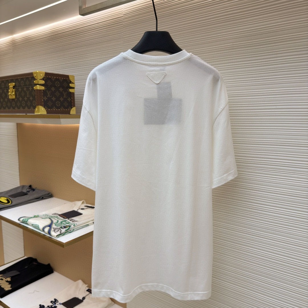 Prada Printed Cotton T-shirt - DesignerGu