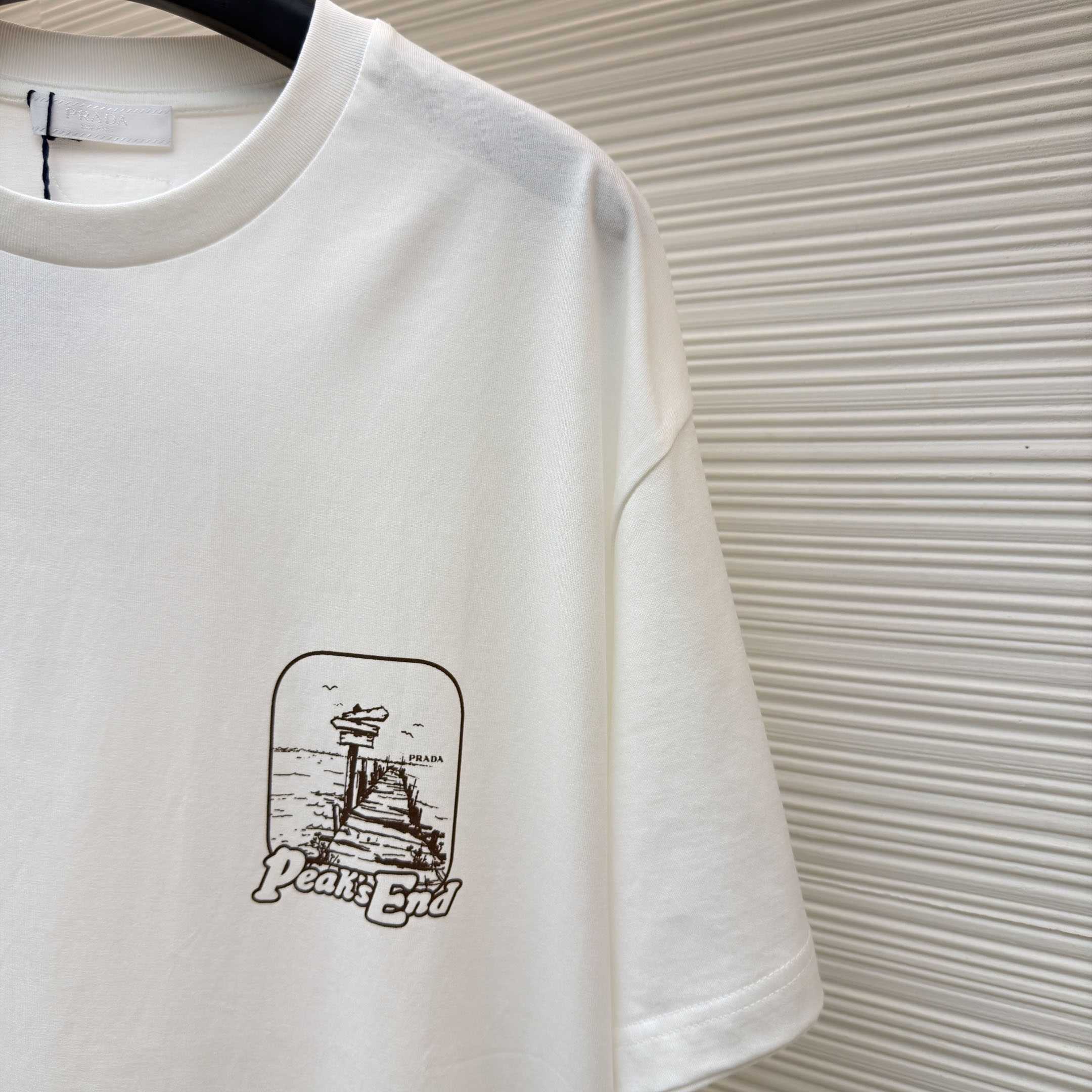 Prada Printed Cotton T-shirt - DesignerGu
