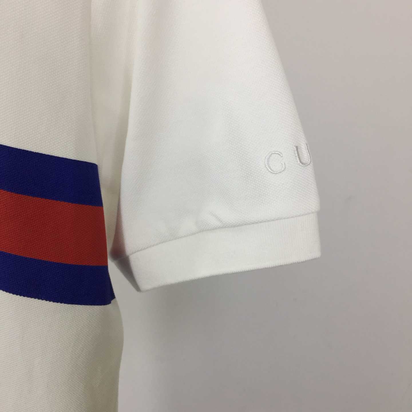 Gucci Cotton Piquet Polo Shirt With Web  - DesignerGu