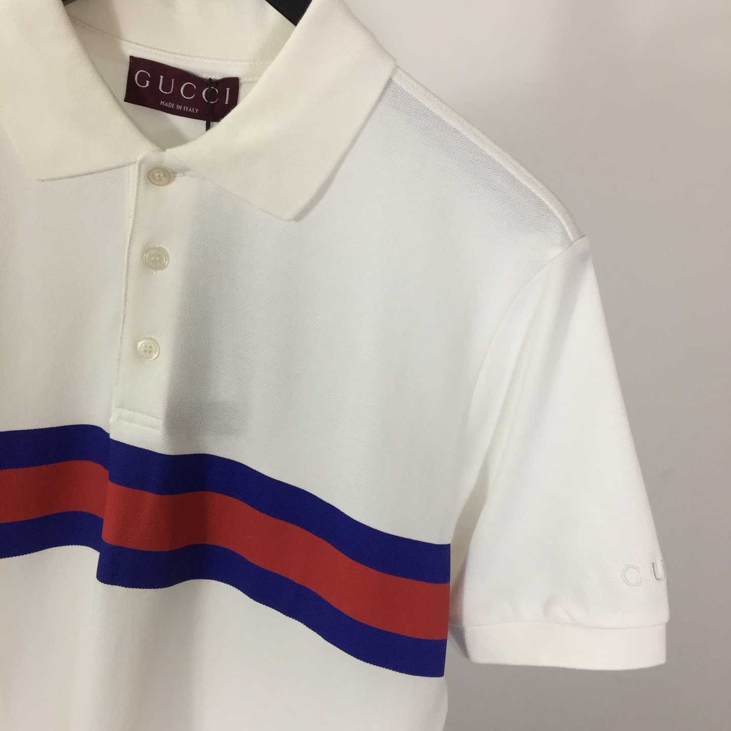 Gucci Cotton Piquet Polo Shirt With Web  - DesignerGu