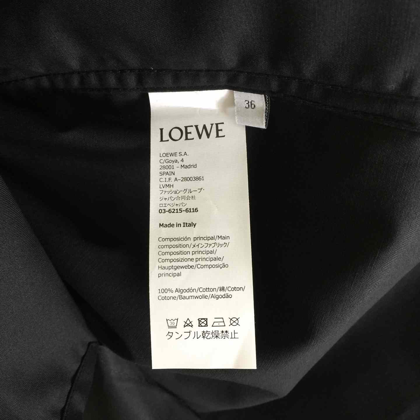 Loewe Embossed Logo Shirt - black - DesignerGu