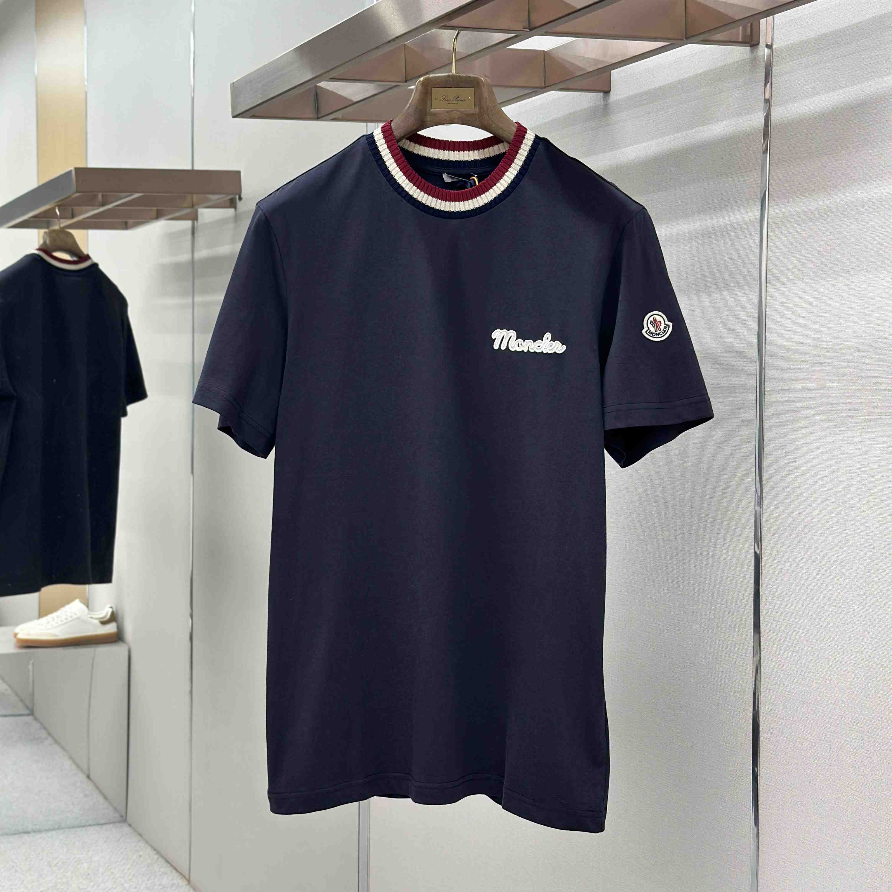 Moncler Embroidered Logo Cotton T-Shirt - DesignerGu