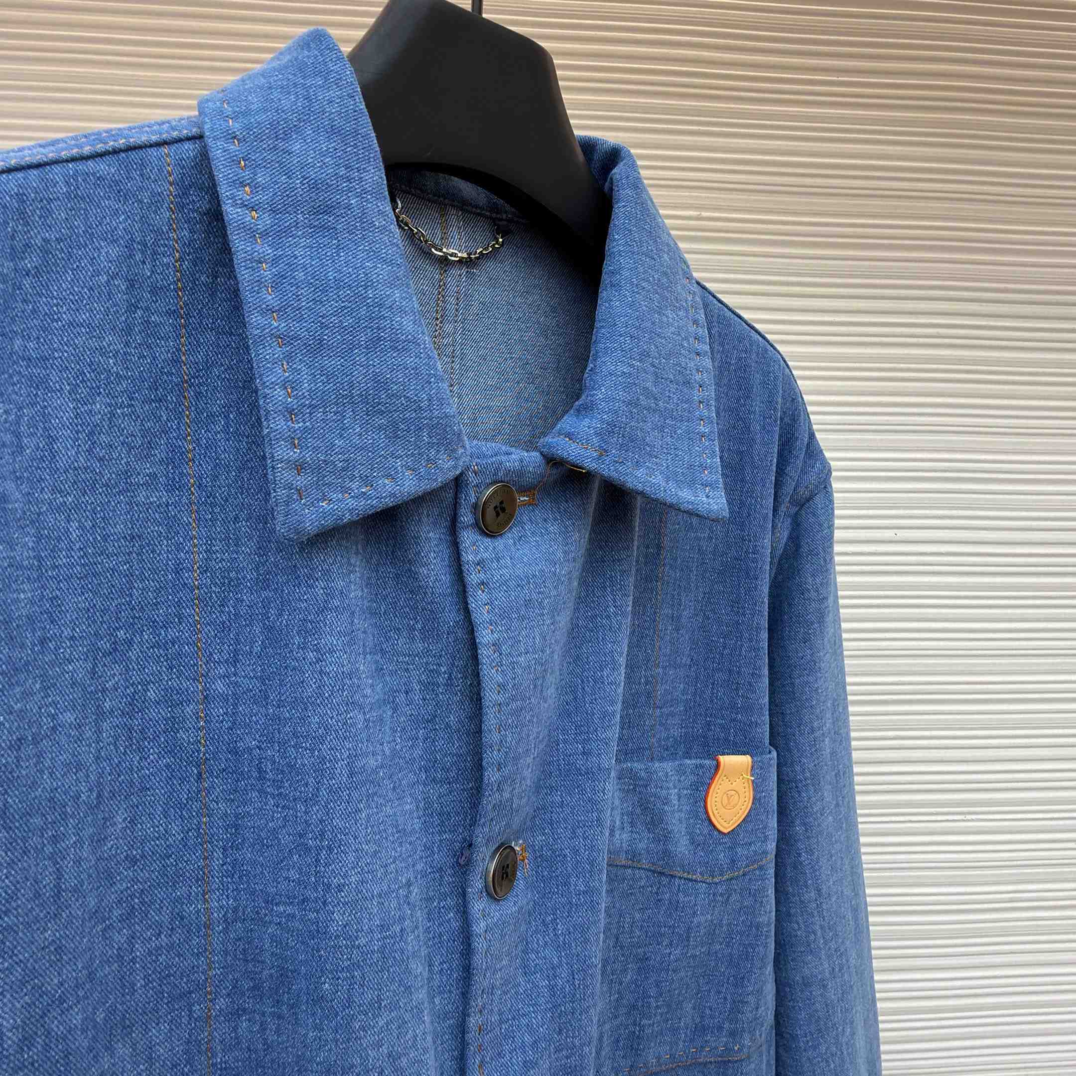 Louis Vuitton Silk-Blend Denim Workwear Jacket - DesignerGu