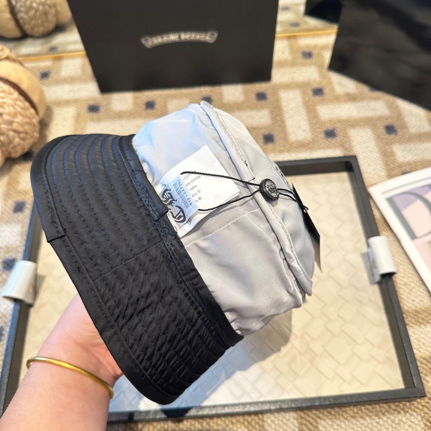 Chrome Heart Cross Patch Chum Bucket Hat In Black - DesignerGu