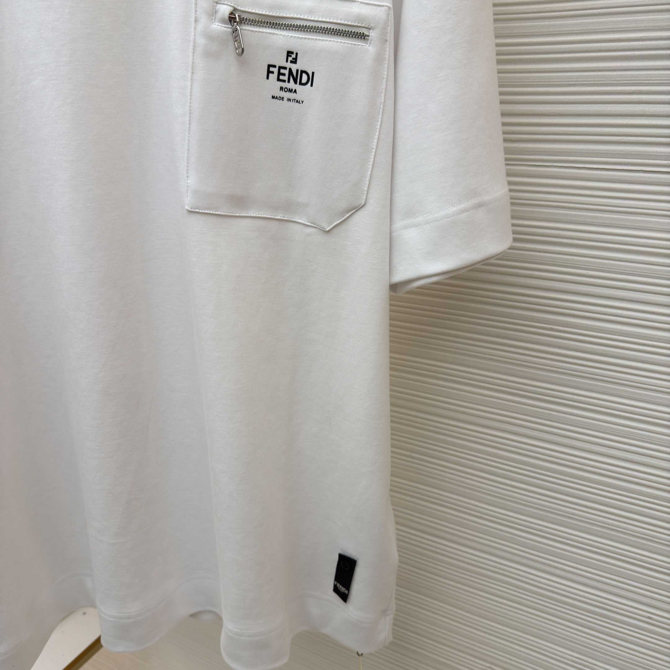 Fendi White Cotton T-shirt - DesignerGu