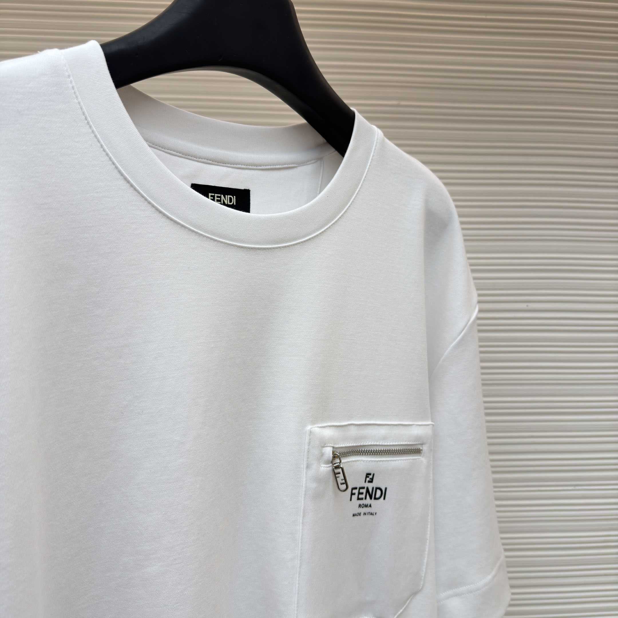 Fendi White Cotton T-shirt - DesignerGu
