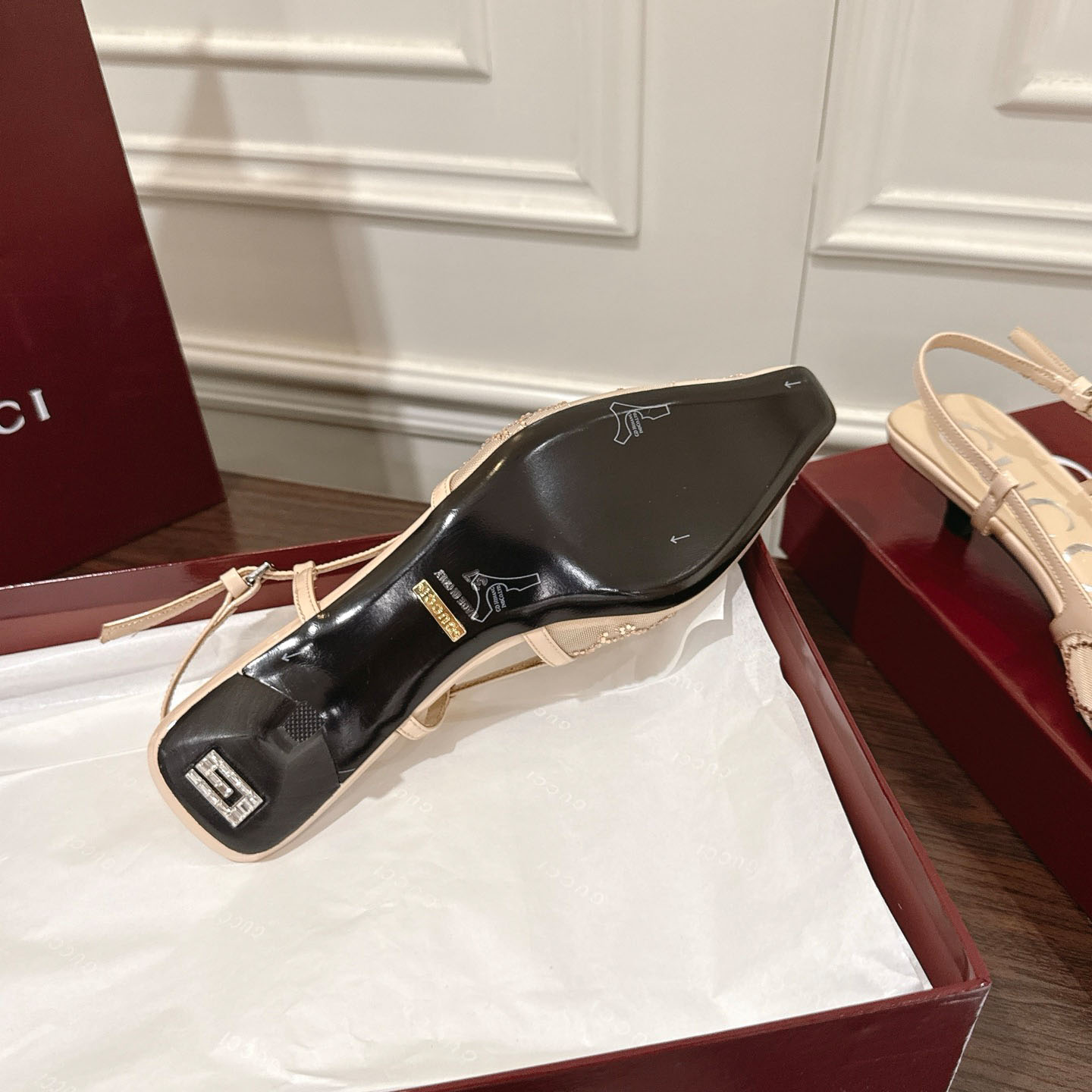 Gucci Women's GG Crystal Slingback Pump - DesignerGu