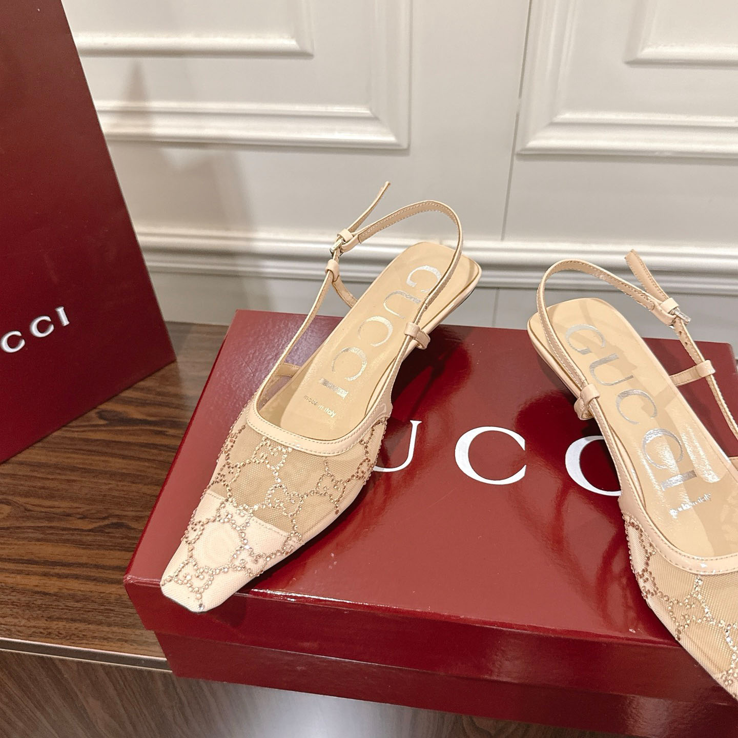 Gucci Women's GG Crystal Slingback Pump - DesignerGu