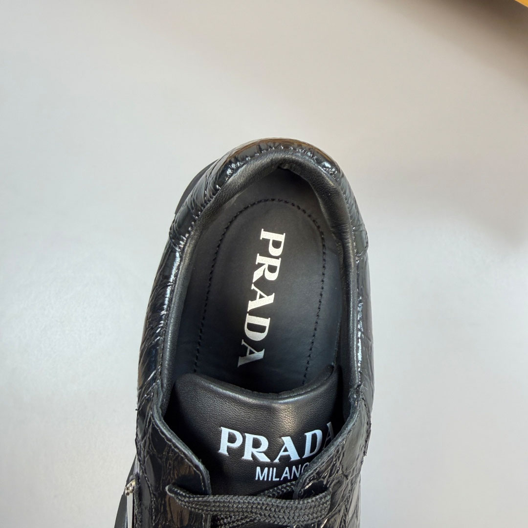 Prada Prax 01 Crocodile Leather Sneakers - DesignerGu