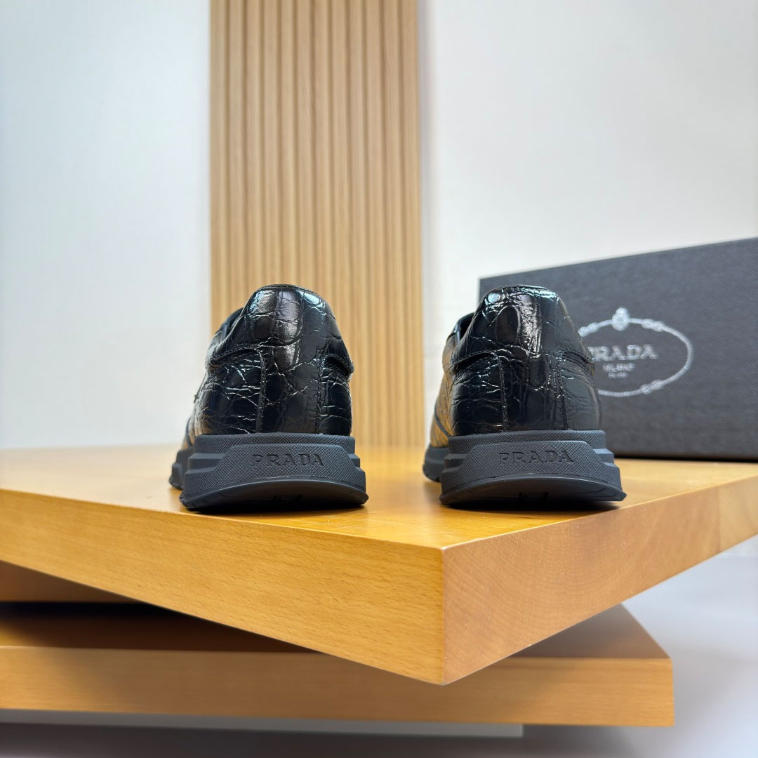 Prada Prax 01 Crocodile Leather Sneakers - DesignerGu