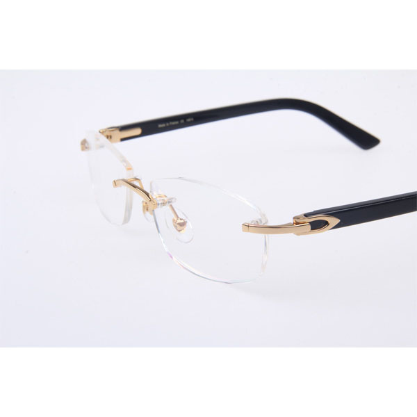 Cartier CT 5952143 Eyeglasses In Gold With Black Arms - DesignerGu