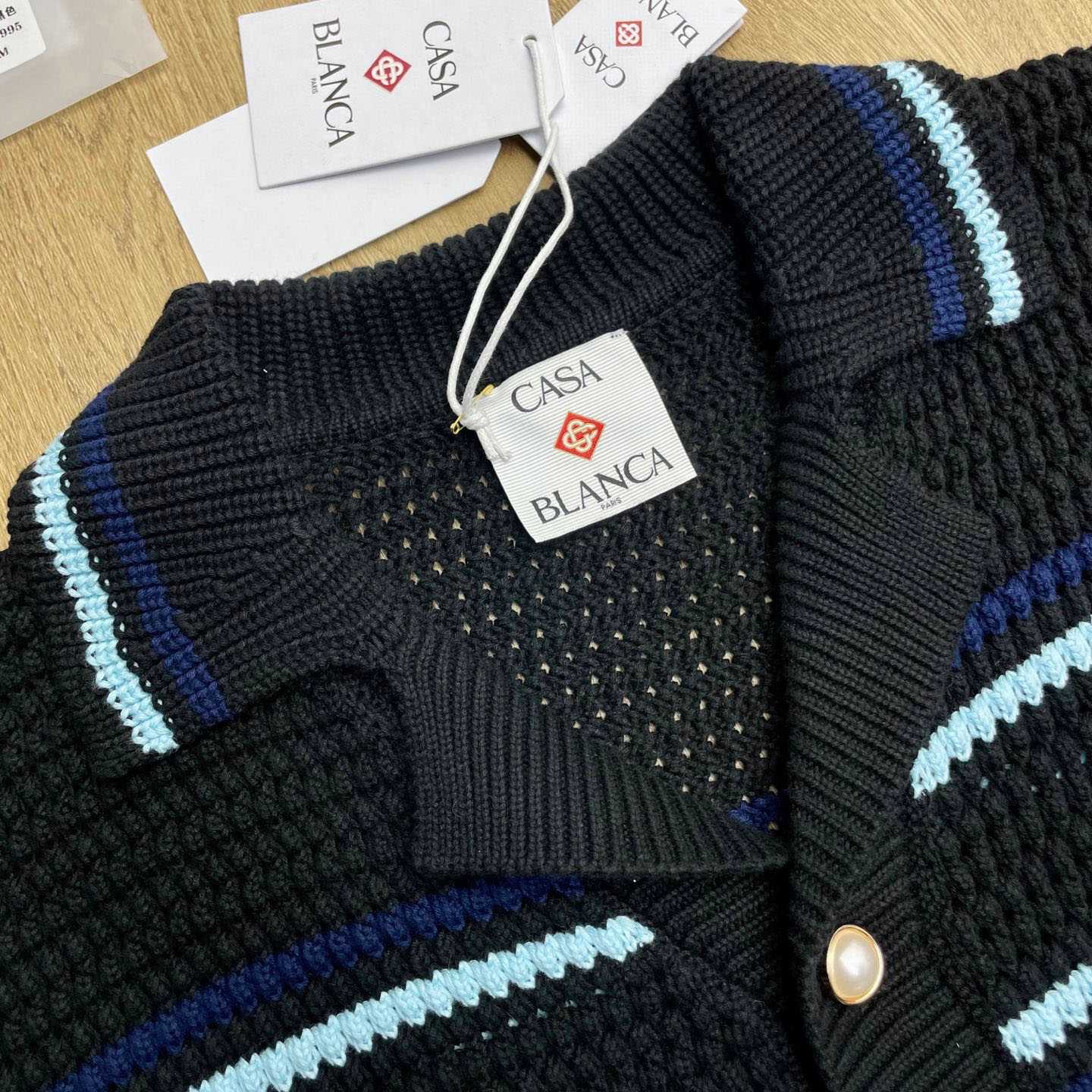 Casablanca Tennis Cotton Crochet Short Sleeve Shirt D0116 - DesignerGu