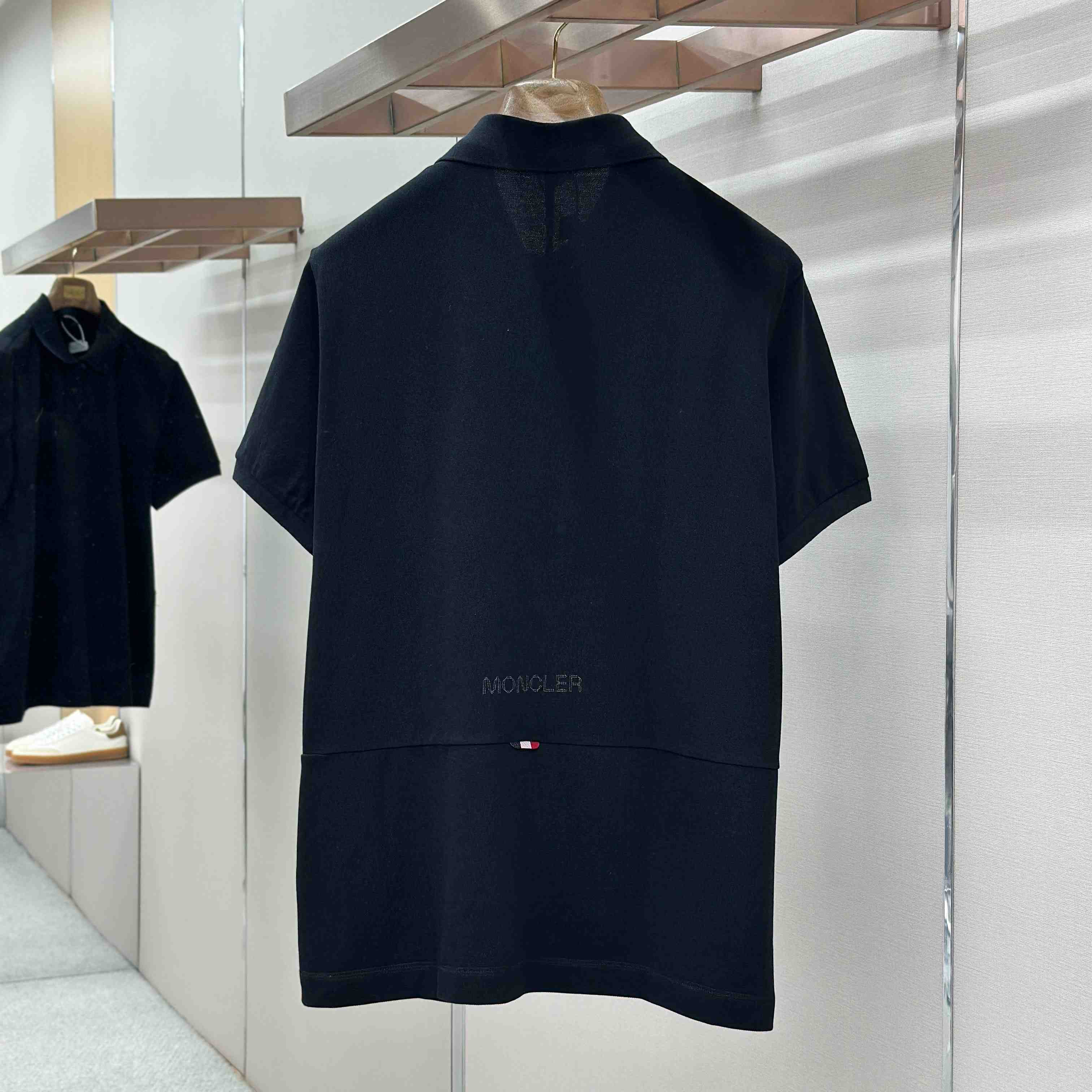 Moncler Logo Patch Cotton Piquet Polo Shirt - DesignerGu