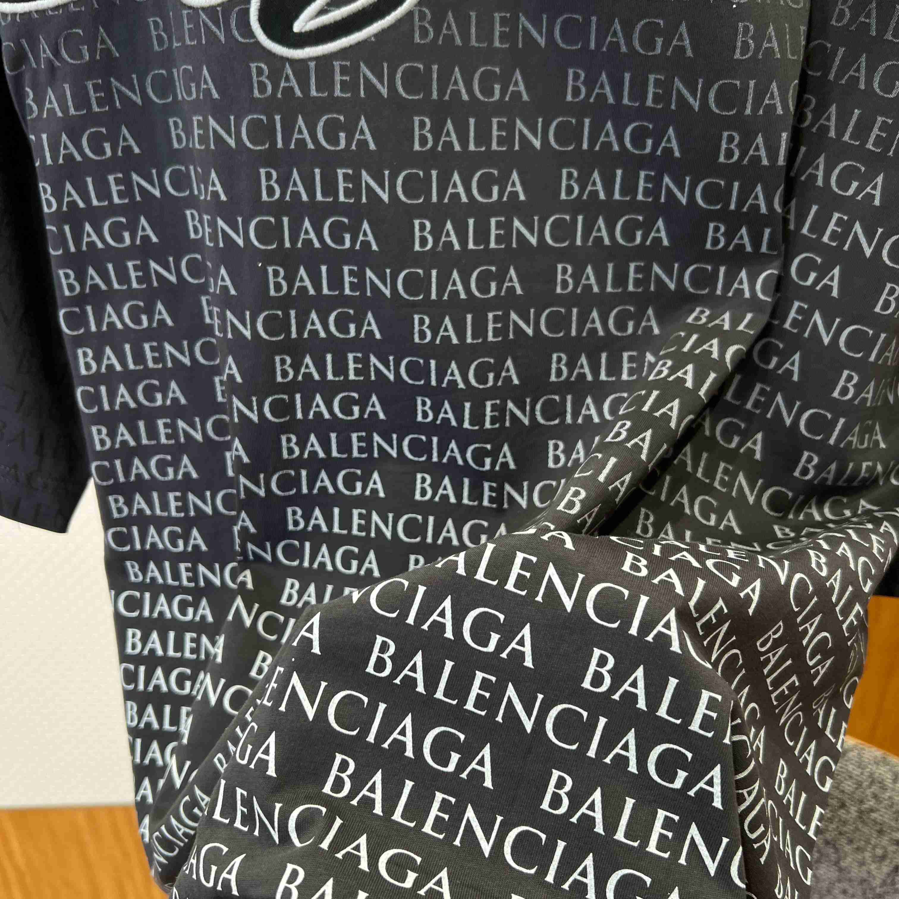 Balenciaga Big B Medium Fit T-shirt in Black/White - DesignerGu