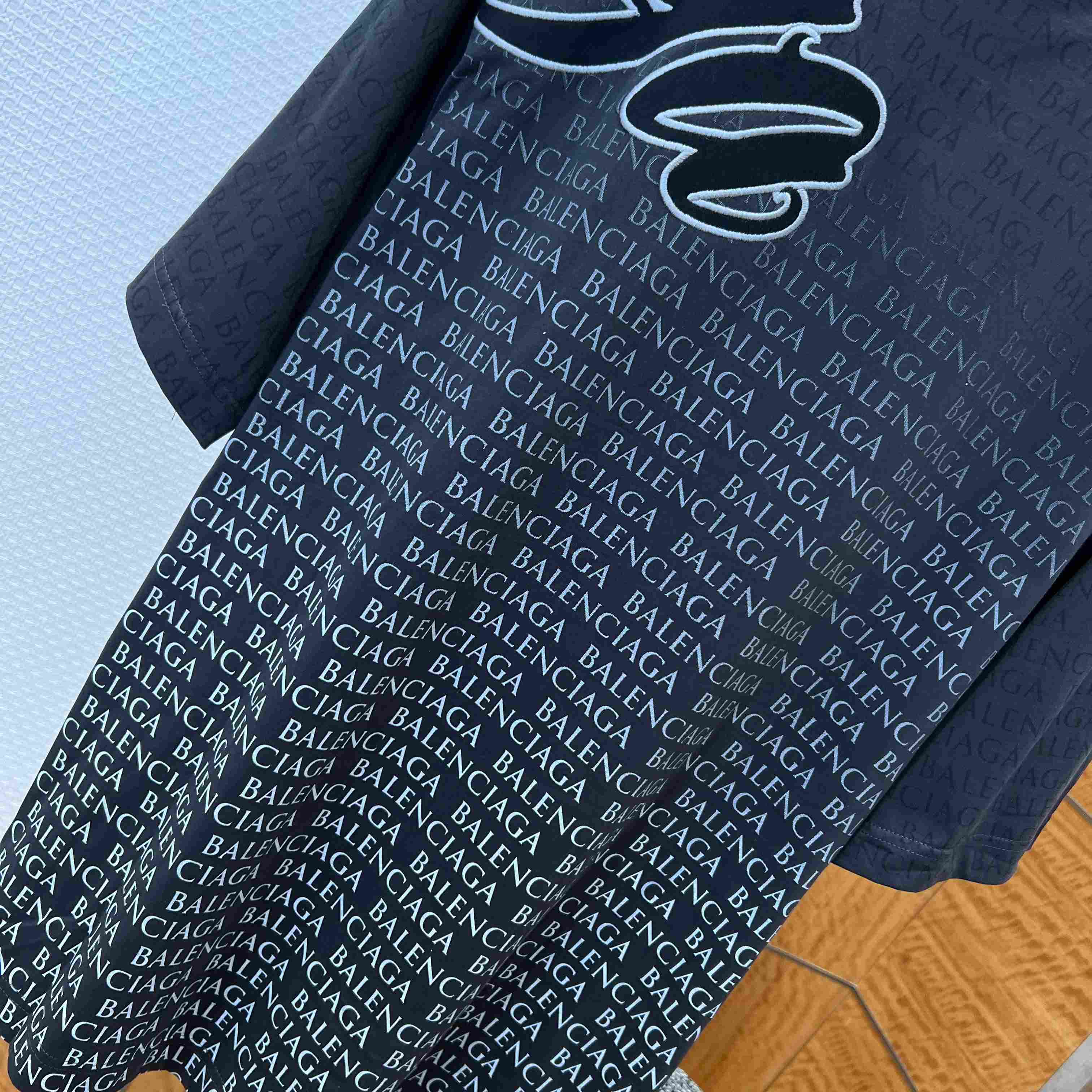 Balenciaga Big B Medium Fit T-shirt in Black/White - DesignerGu