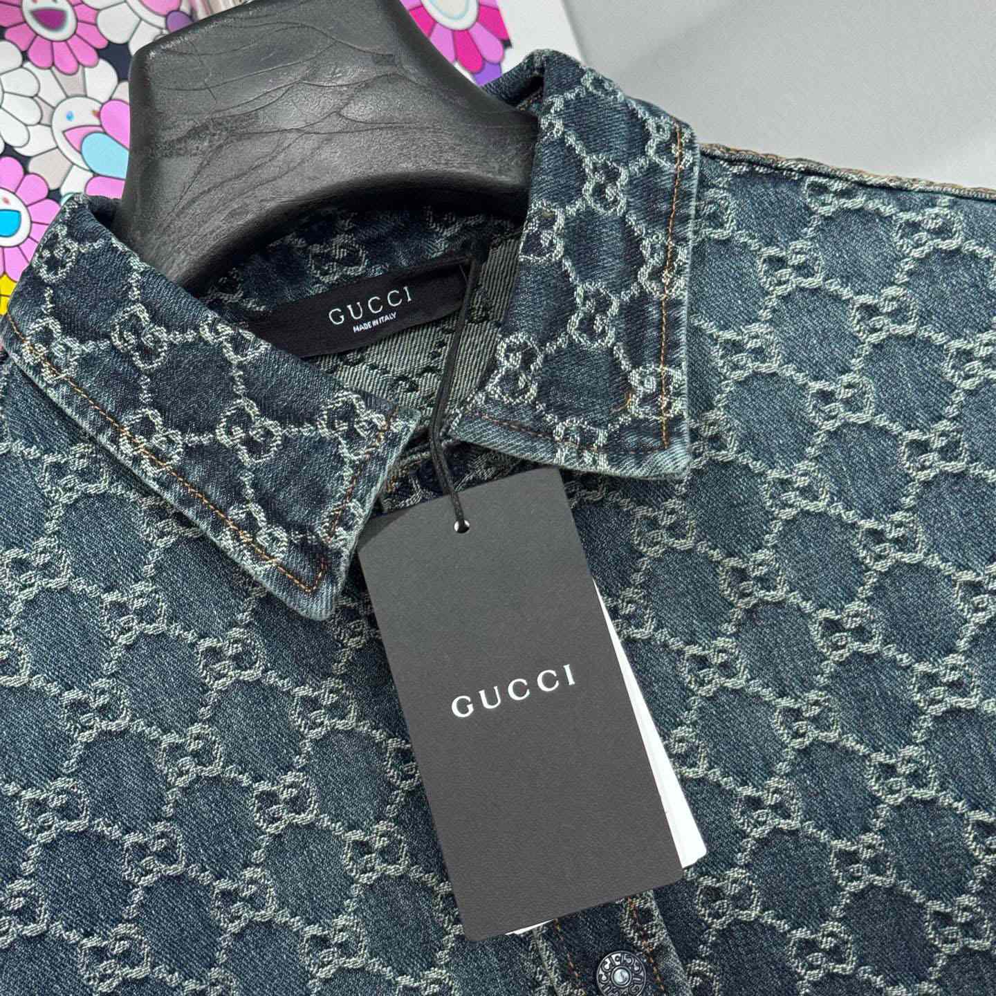Gucci GG Cotton Denim Jacquard Shirt - DesignerGu