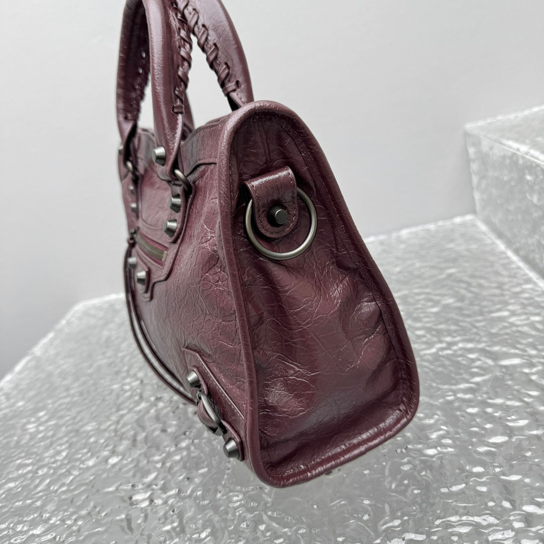 Balenciaga   Le City Bag Small In Dark Burgundy - DesignerGu