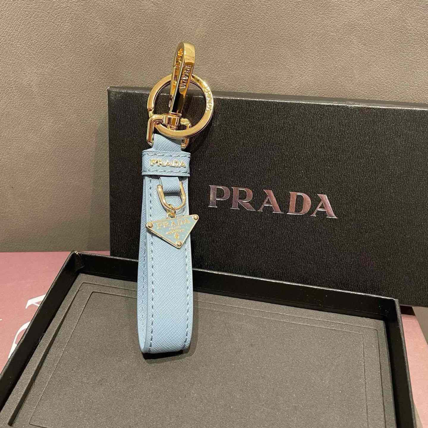 Prada Saffiano Leather Keychain - DesignerGu