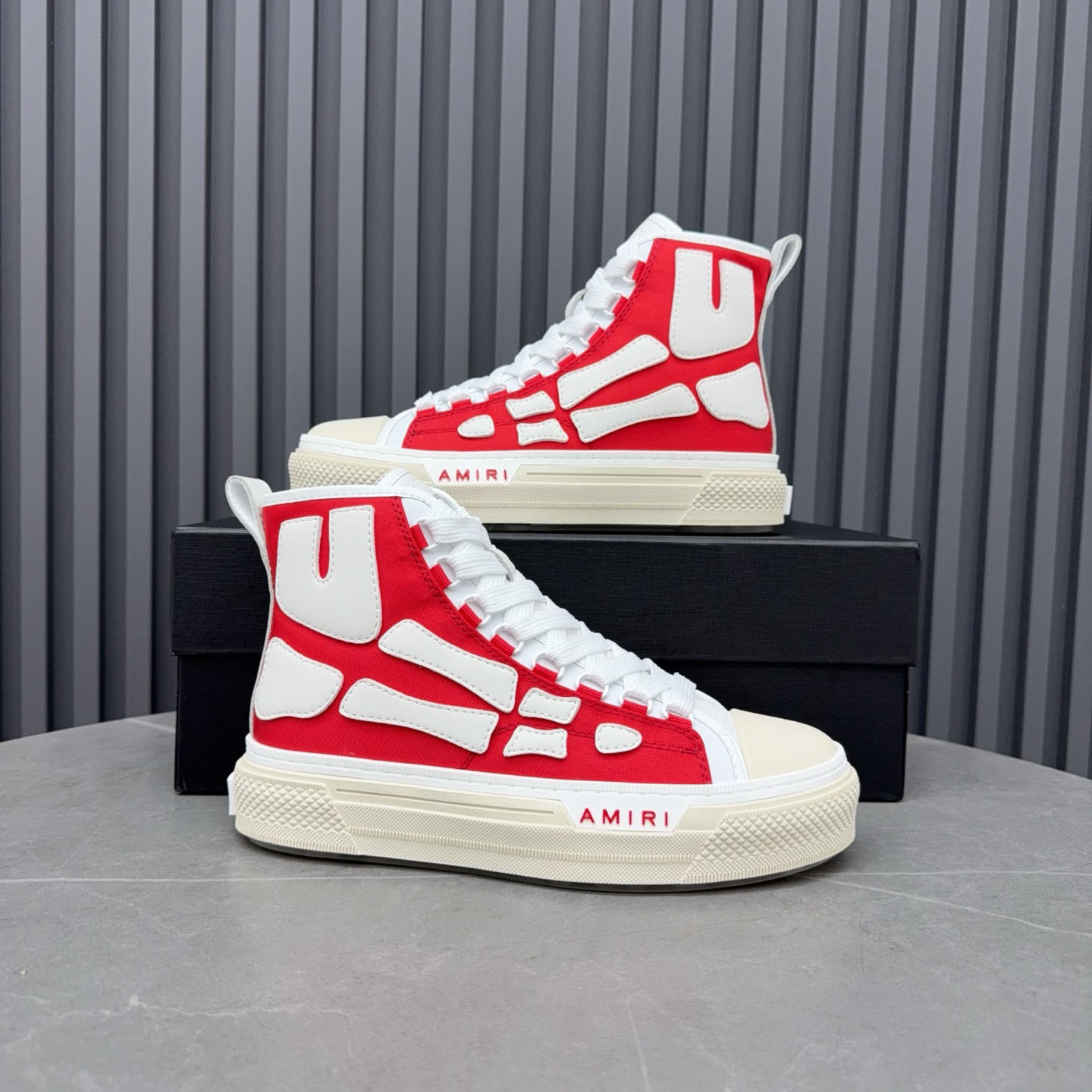 Amiri Skel Court Hi 'Varsity Red' - DesignerGu