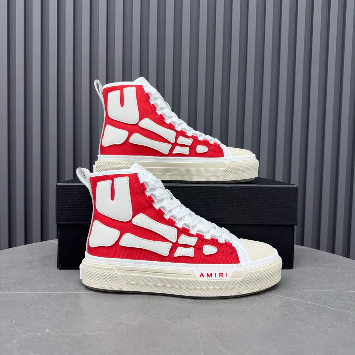Amiri Skel Court Hi 'Varsity Red' - DesignerGu